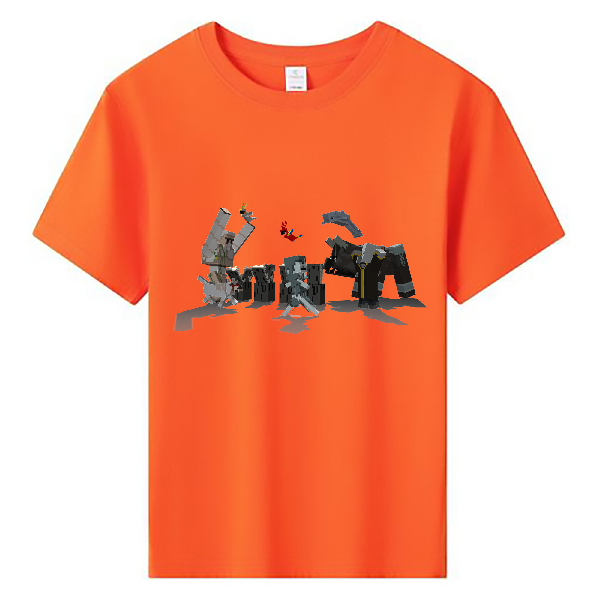 （画像用） マインクラフト ブロックの世界 Minecraft MC Block world 綿100％キッズTシャツ（フロントプリント）