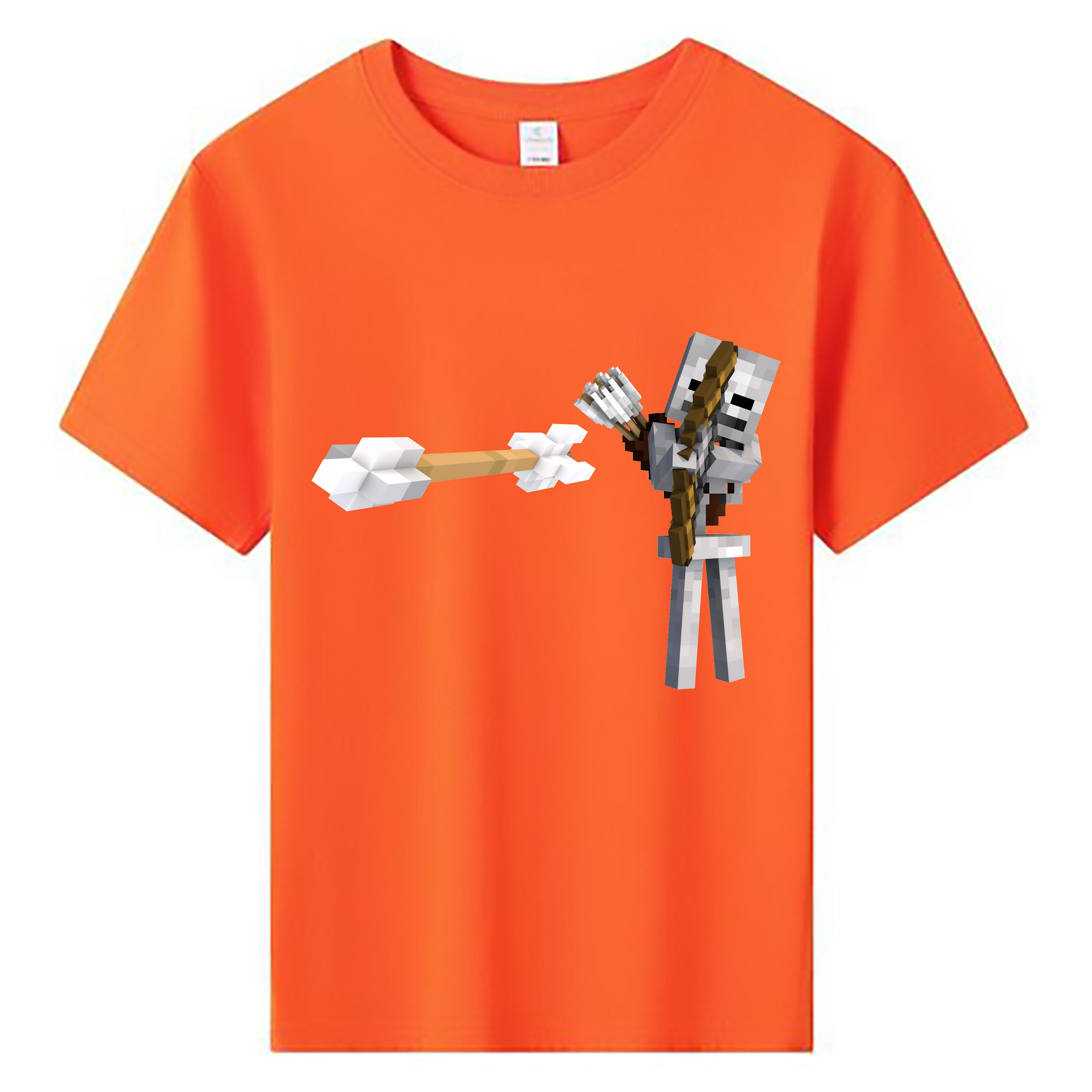 （画像用） マインクラフト ブロックの世界 Minecraft MC Block world 綿100％キッズTシャツ（フロントプリント）