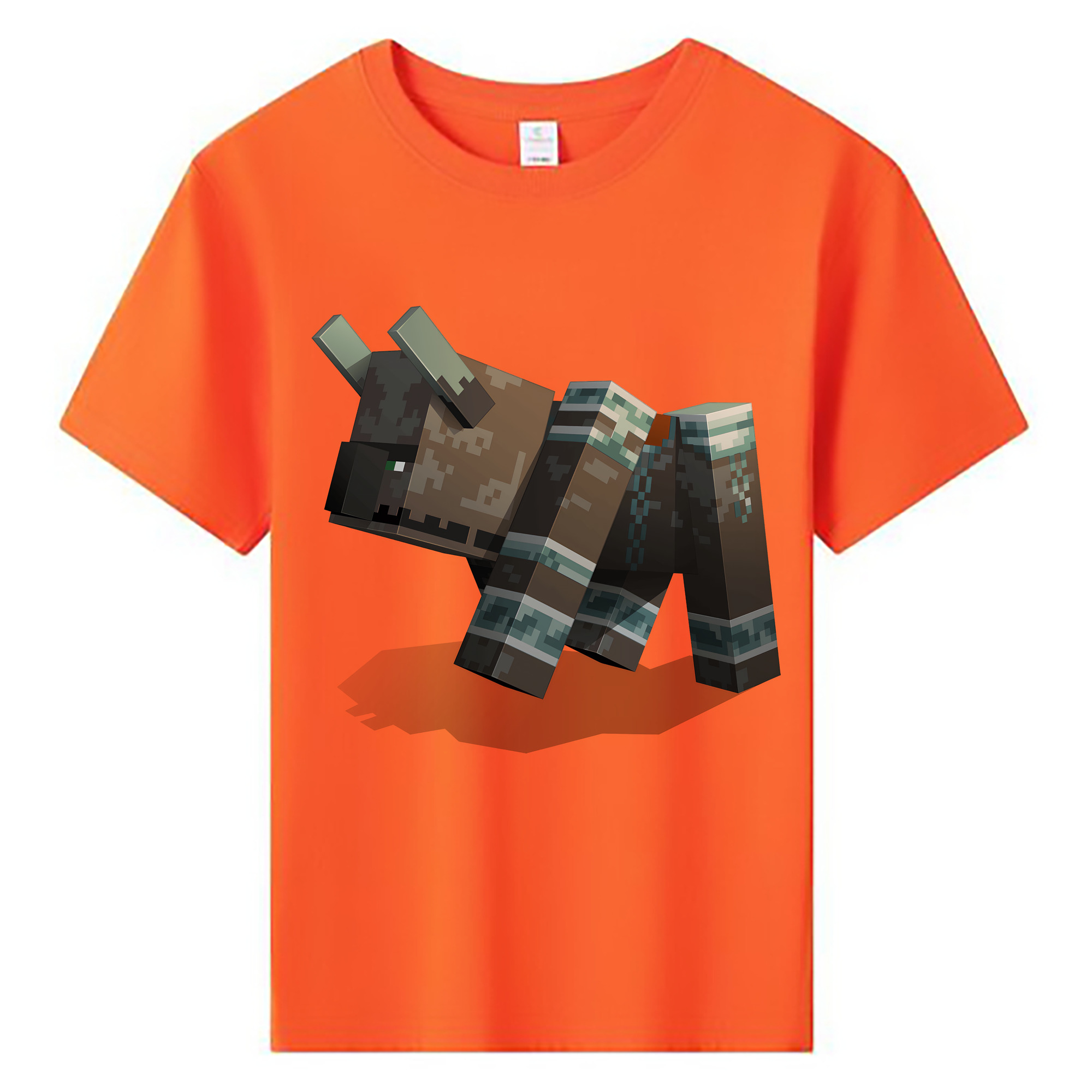 （画像用） マインクラフト ブロックの世界 Minecraft MC Block world 綿100％キッズTシャツ（フロントプリント）