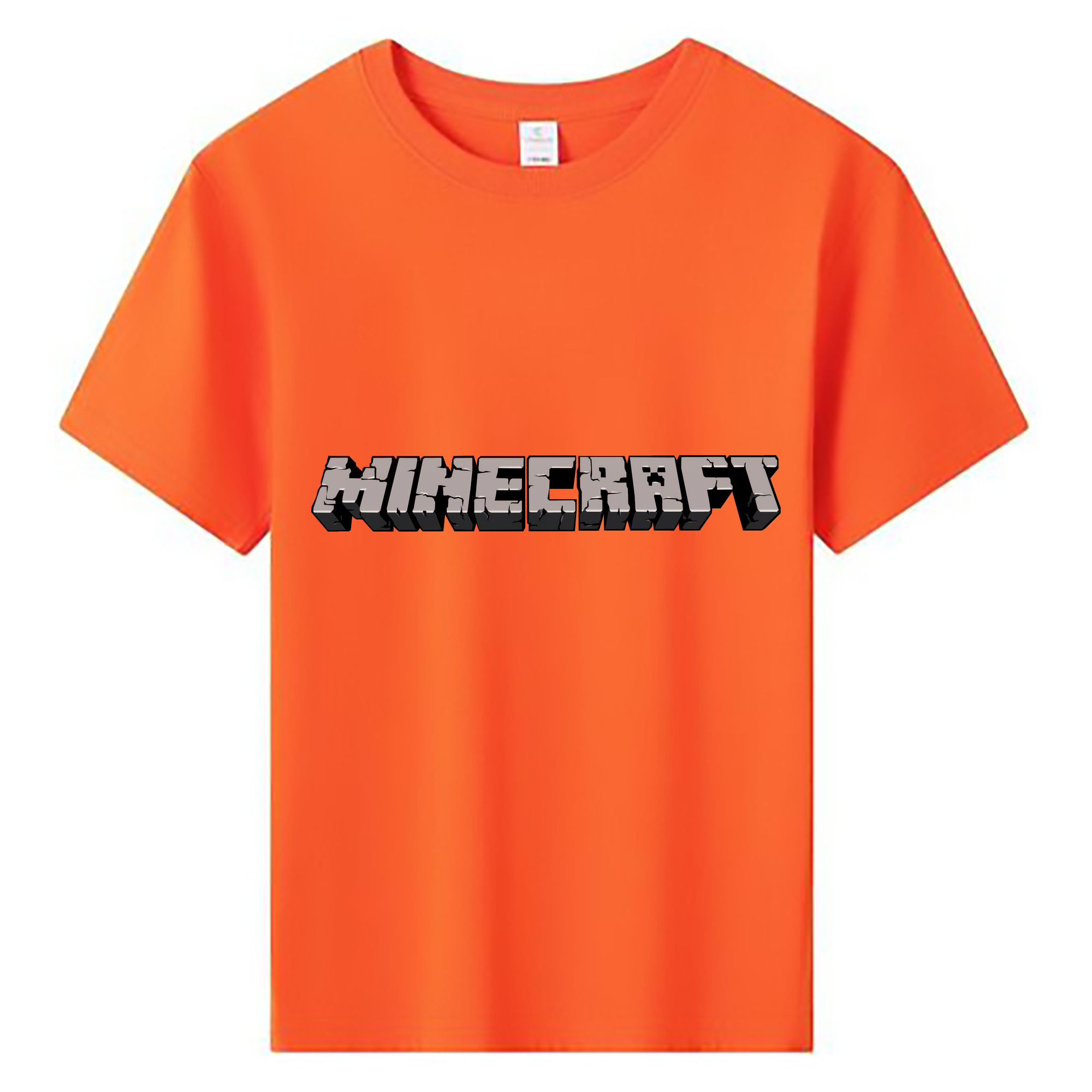 （画像用） マインクラフト ブロックの世界 Minecraft MC Block world 綿100％キッズTシャツ（フロントプリント）