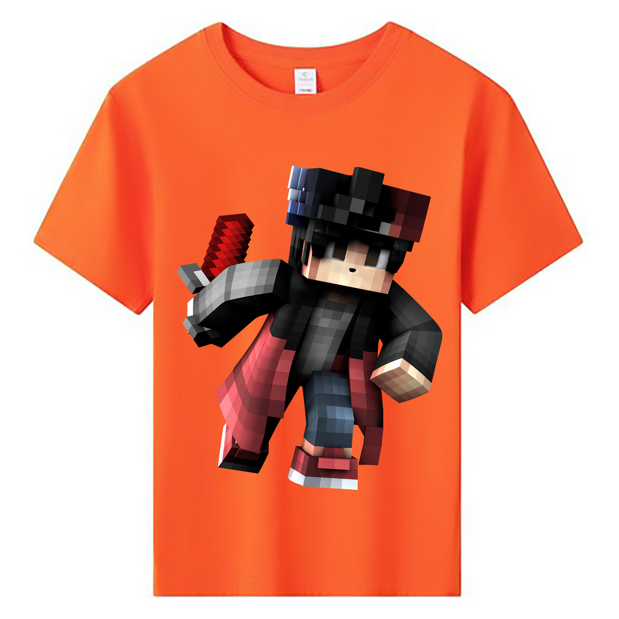 （画像用） マインクラフト ブロックの世界 Minecraft MC Block world 綿100％キッズTシャツ（フロントプリント）