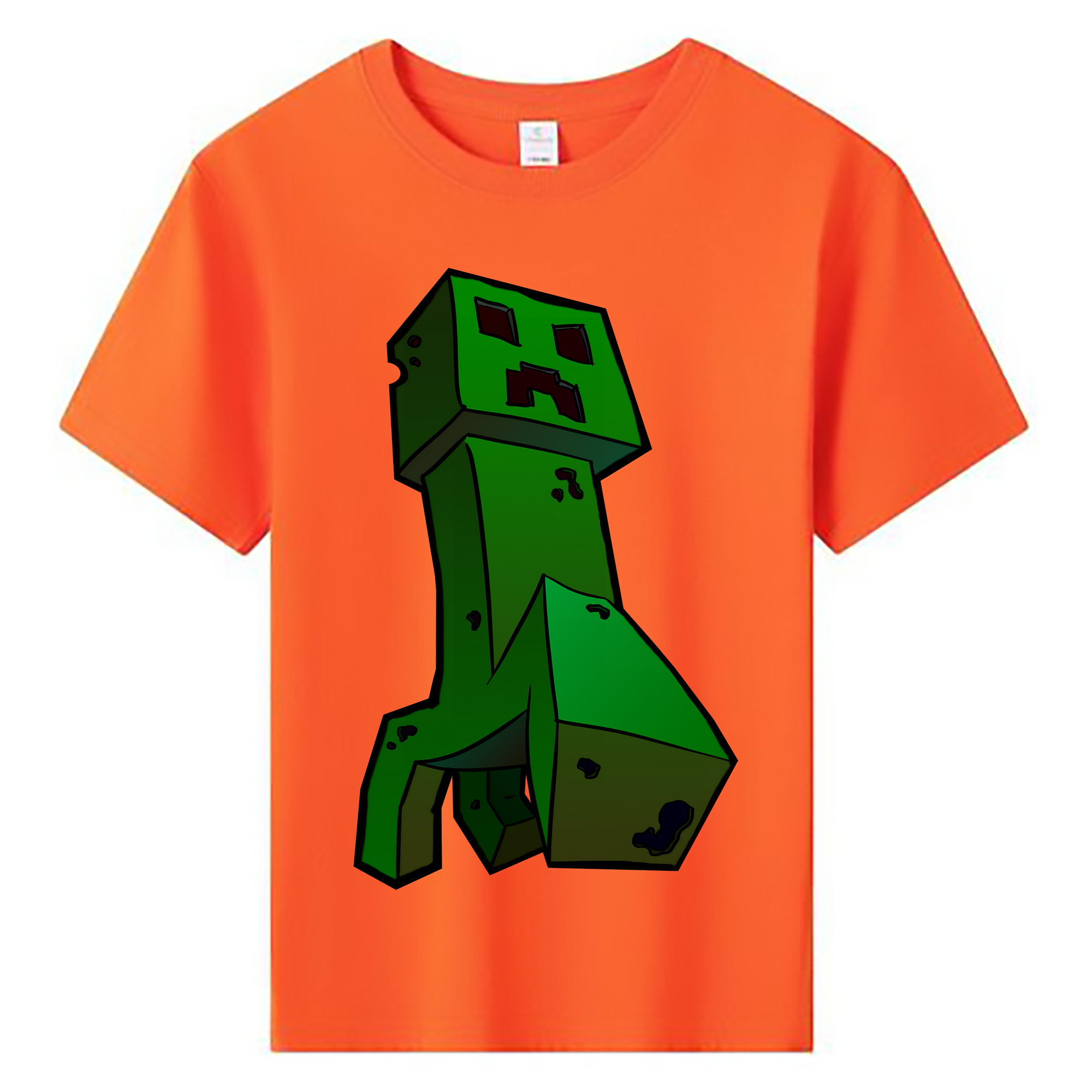 （画像用） マインクラフト ブロックの世界 Minecraft MC Block world 綿100％キッズTシャツ（フロントプリント）
