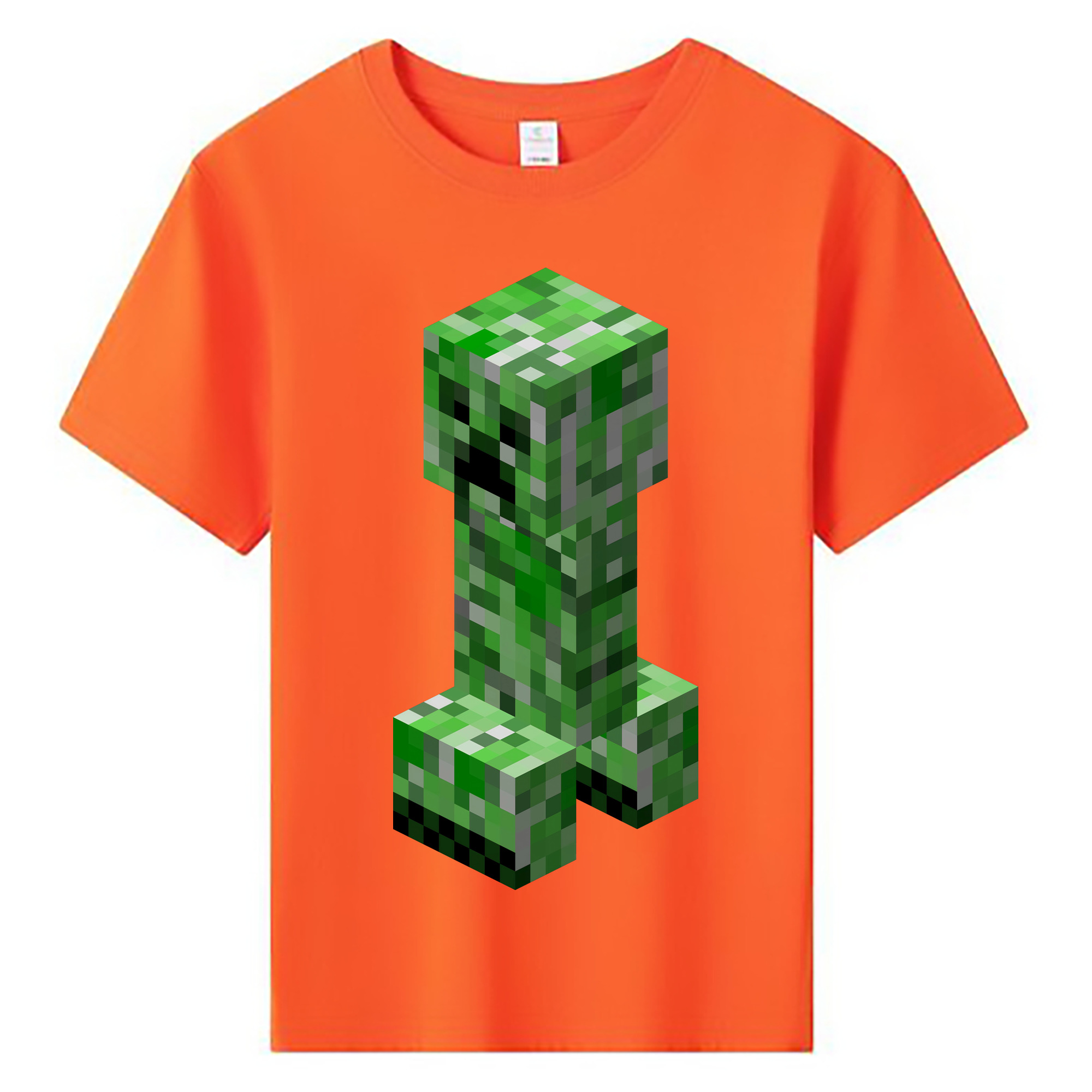 （画像用） マインクラフト ブロックの世界 Minecraft MC Block world 綿100％キッズTシャツ（フロントプリント）