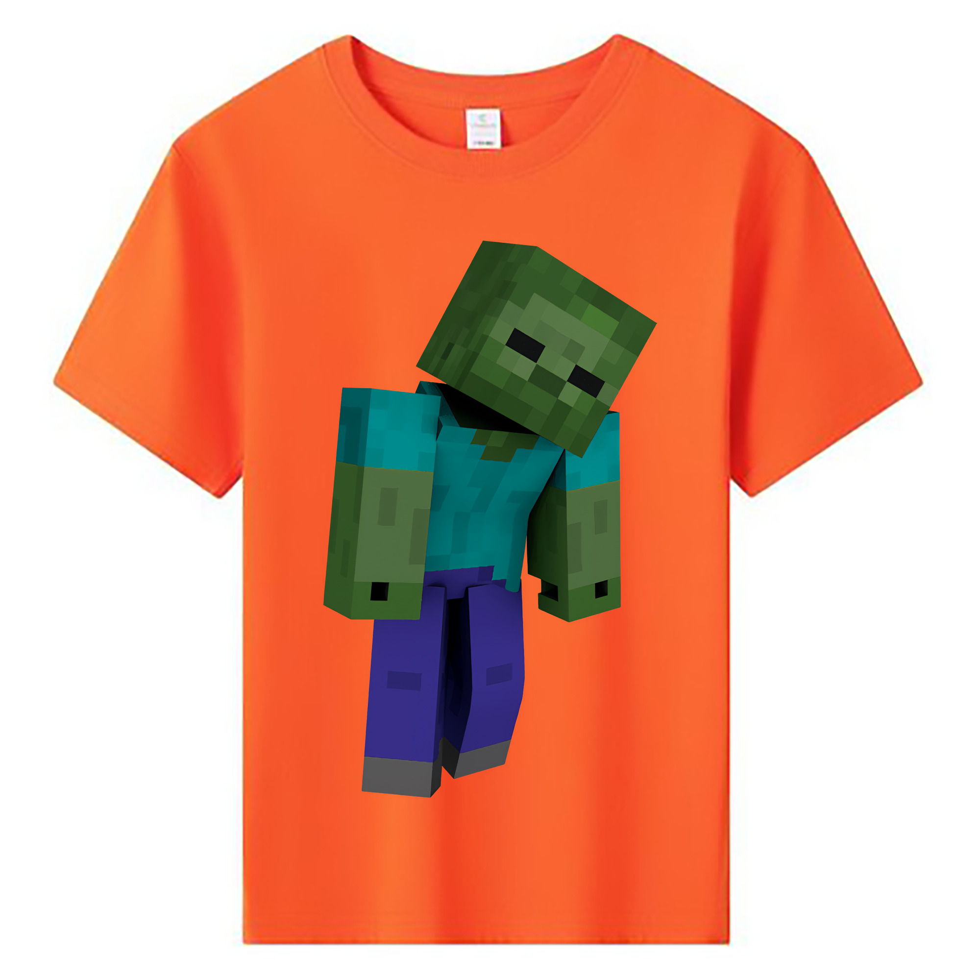 （画像用） マインクラフト ブロックの世界 Minecraft MC Block world 綿100％キッズTシャツ（フロントプリント）