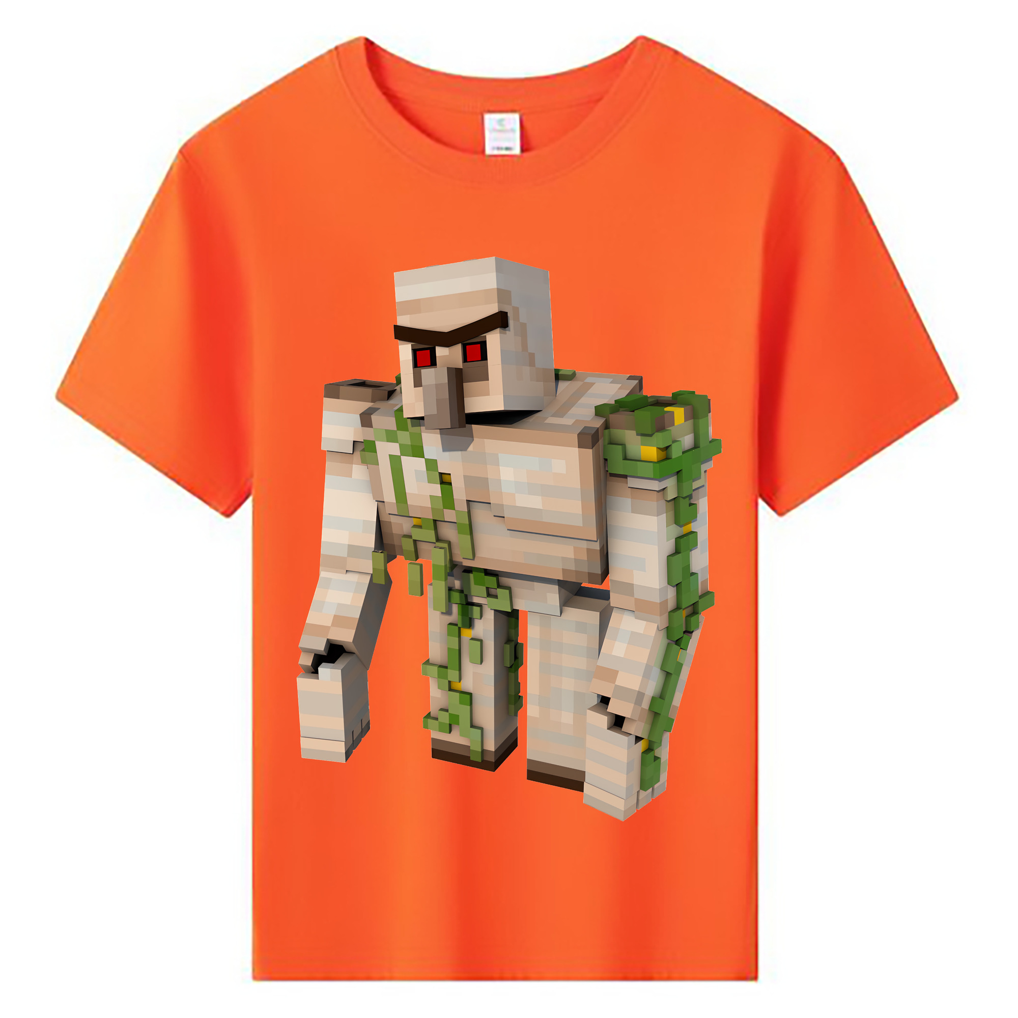 （画像用） マインクラフト ブロックの世界 Minecraft MC Block world 綿100％キッズTシャツ（フロントプリント）