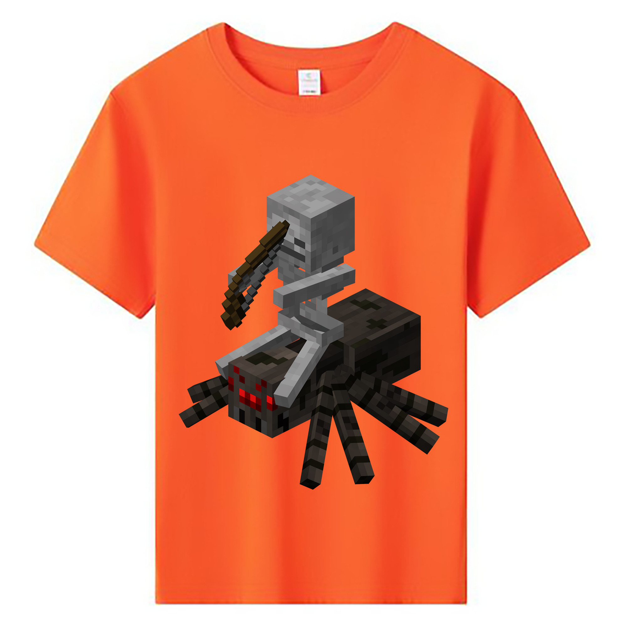 （画像用） マインクラフト ブロックの世界 Minecraft MC Block world 綿100％キッズTシャツ（フロントプリント）