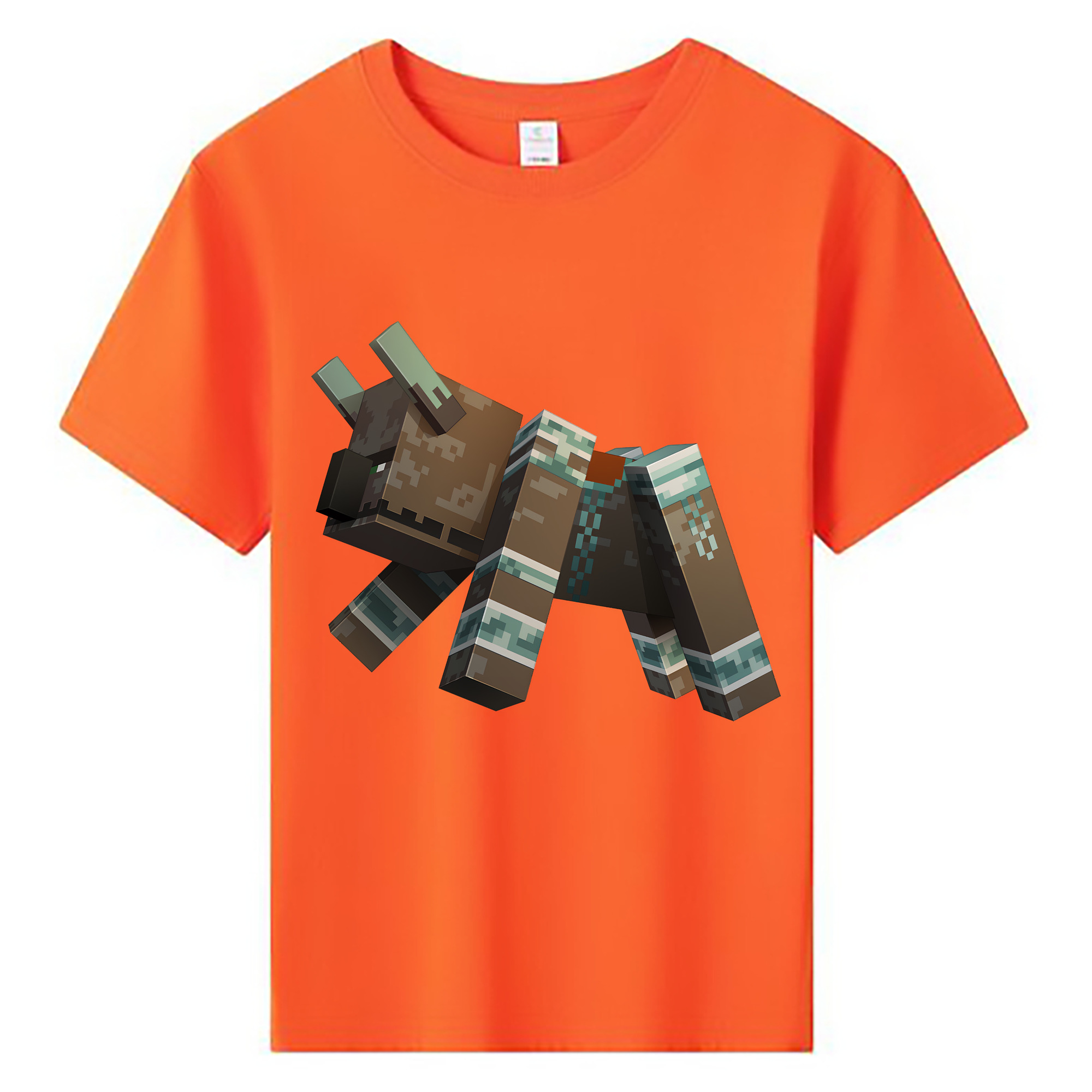 （画像用） マインクラフト ブロックの世界 Minecraft MC Block world 綿100％キッズTシャツ（フロントプリント）