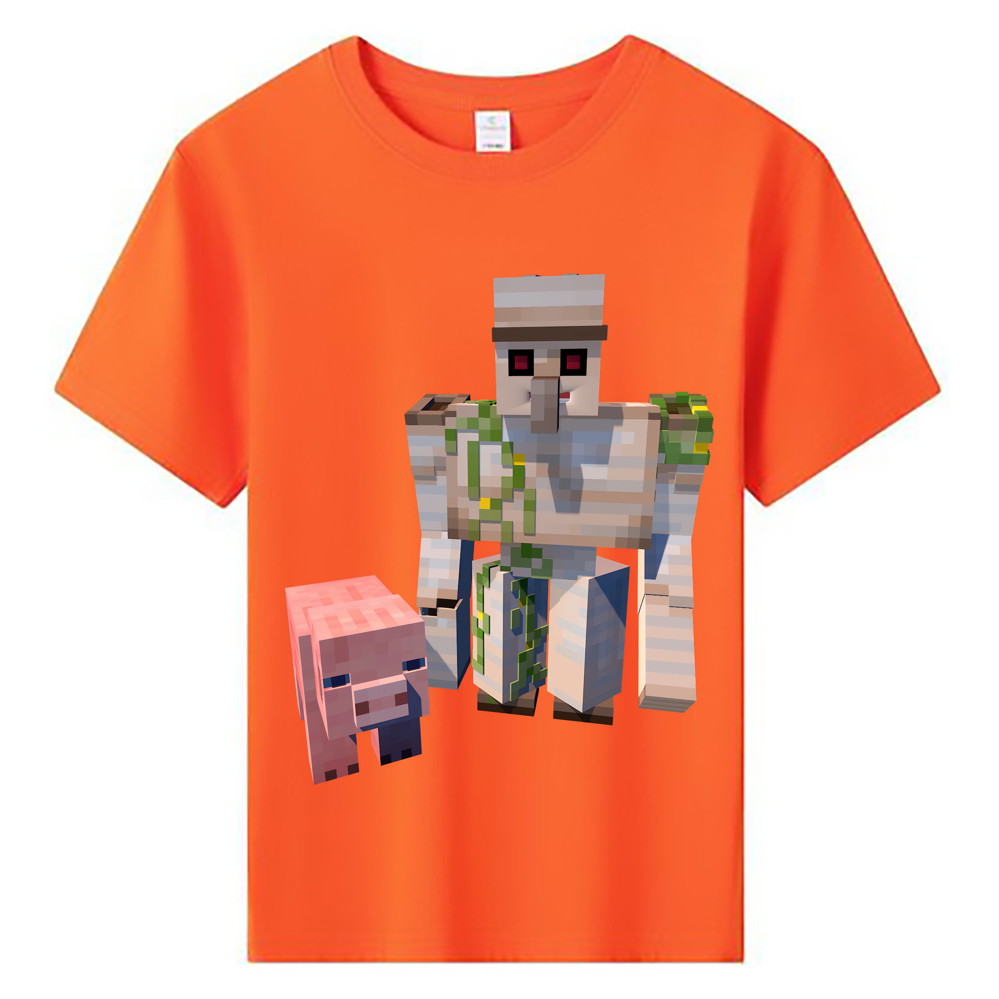 （画像用） マインクラフト ブロックの世界 Minecraft MC Block world 綿100％キッズTシャツ（フロントプリント）