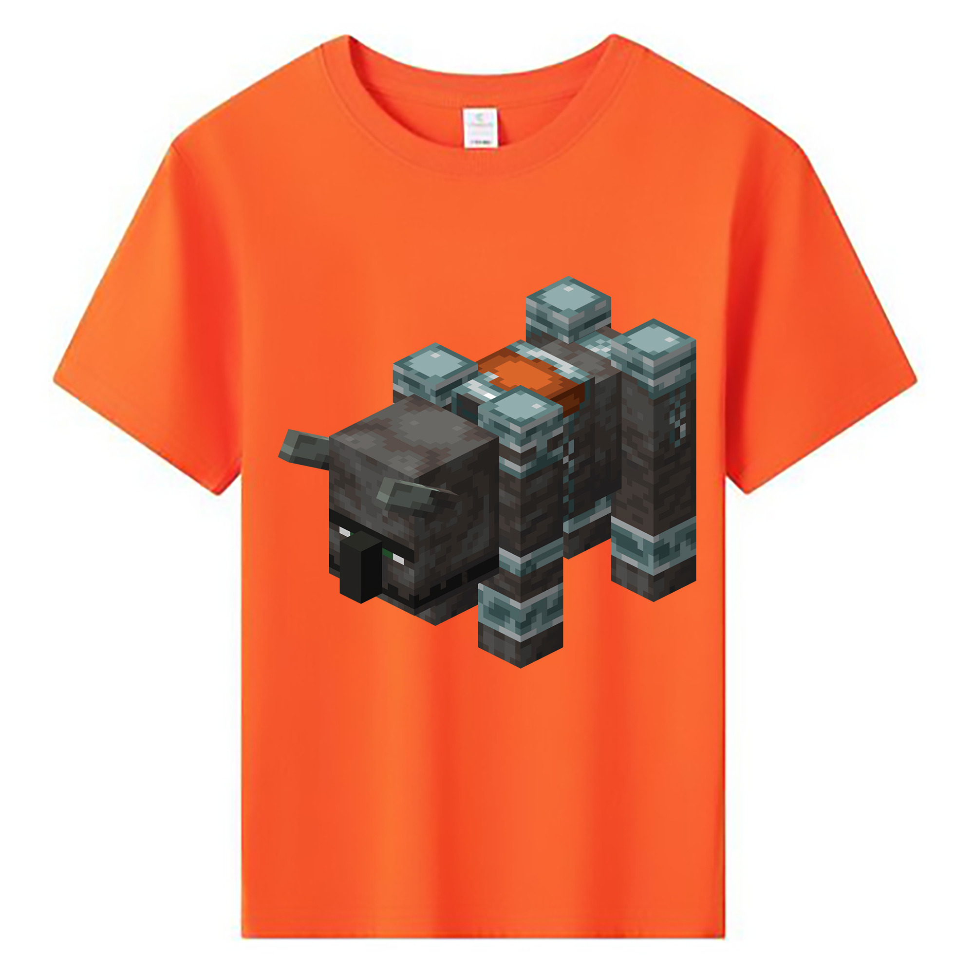 （画像用） マインクラフト ブロックの世界 Minecraft MC Block world 綿100％キッズTシャツ（フロントプリント）