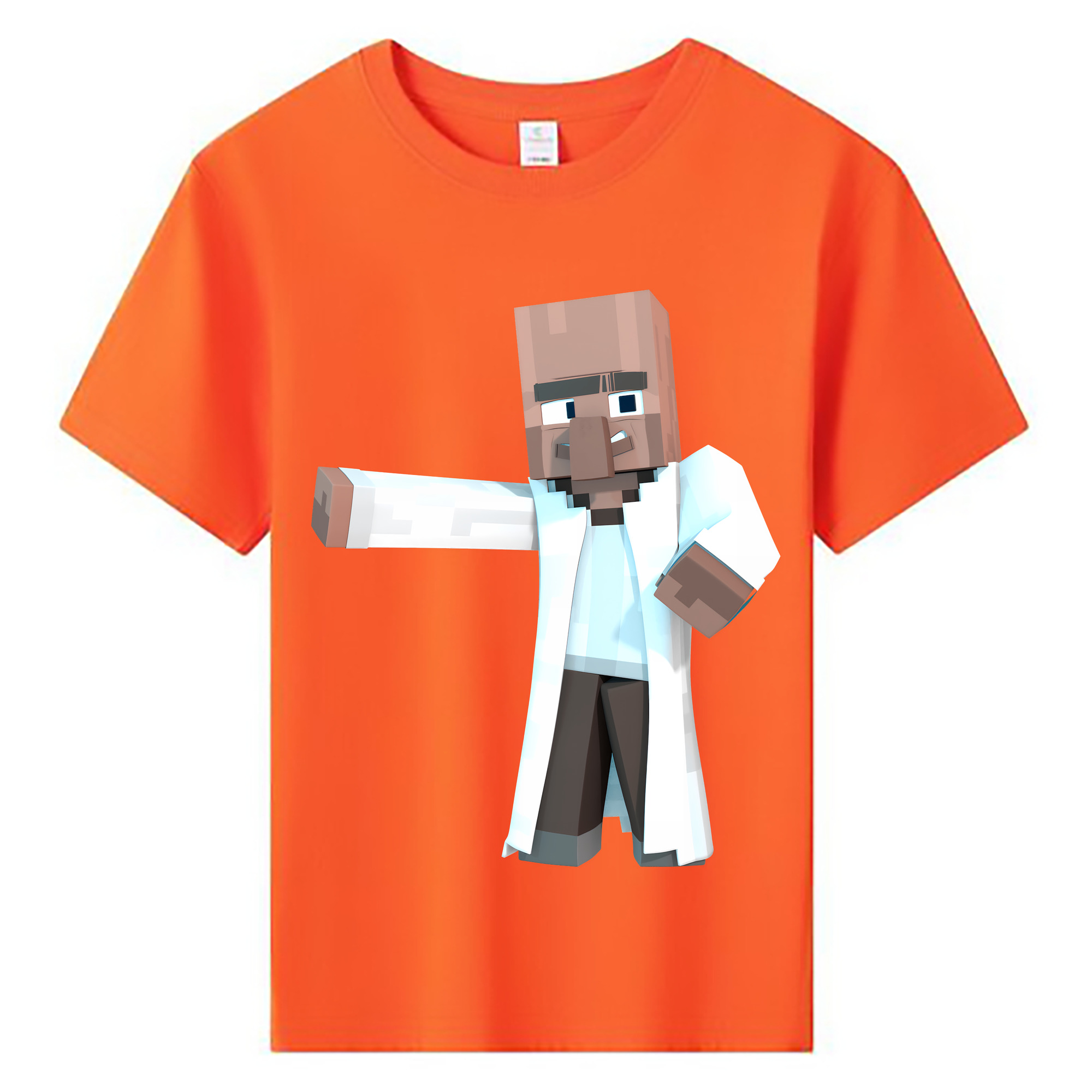 （画像用） マインクラフト ブロックの世界 Minecraft MC Block world 綿100％キッズTシャツ（フロントプリント）