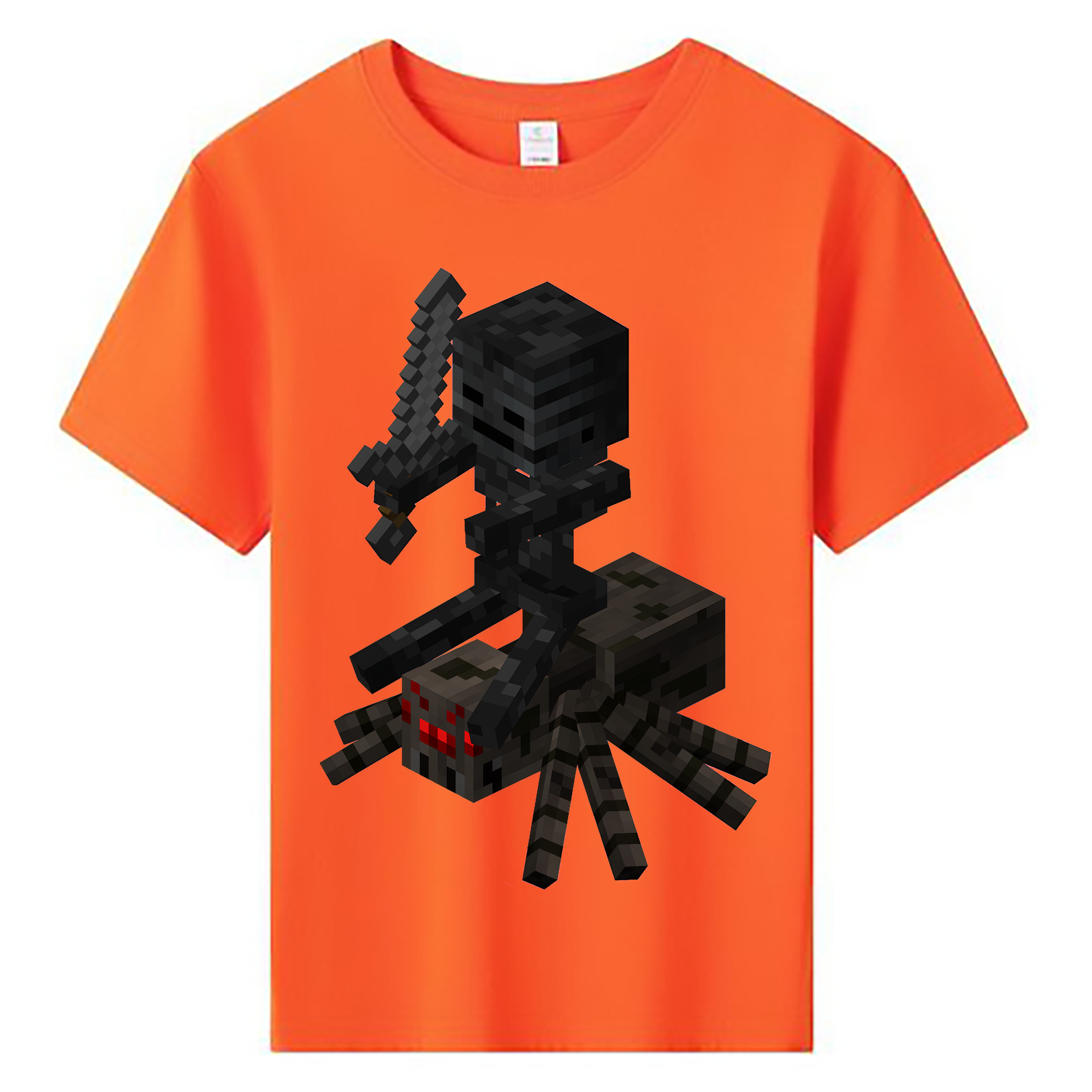 （画像用） マインクラフト ブロックの世界 Minecraft MC Block world 綿100％キッズTシャツ（フロントプリント）