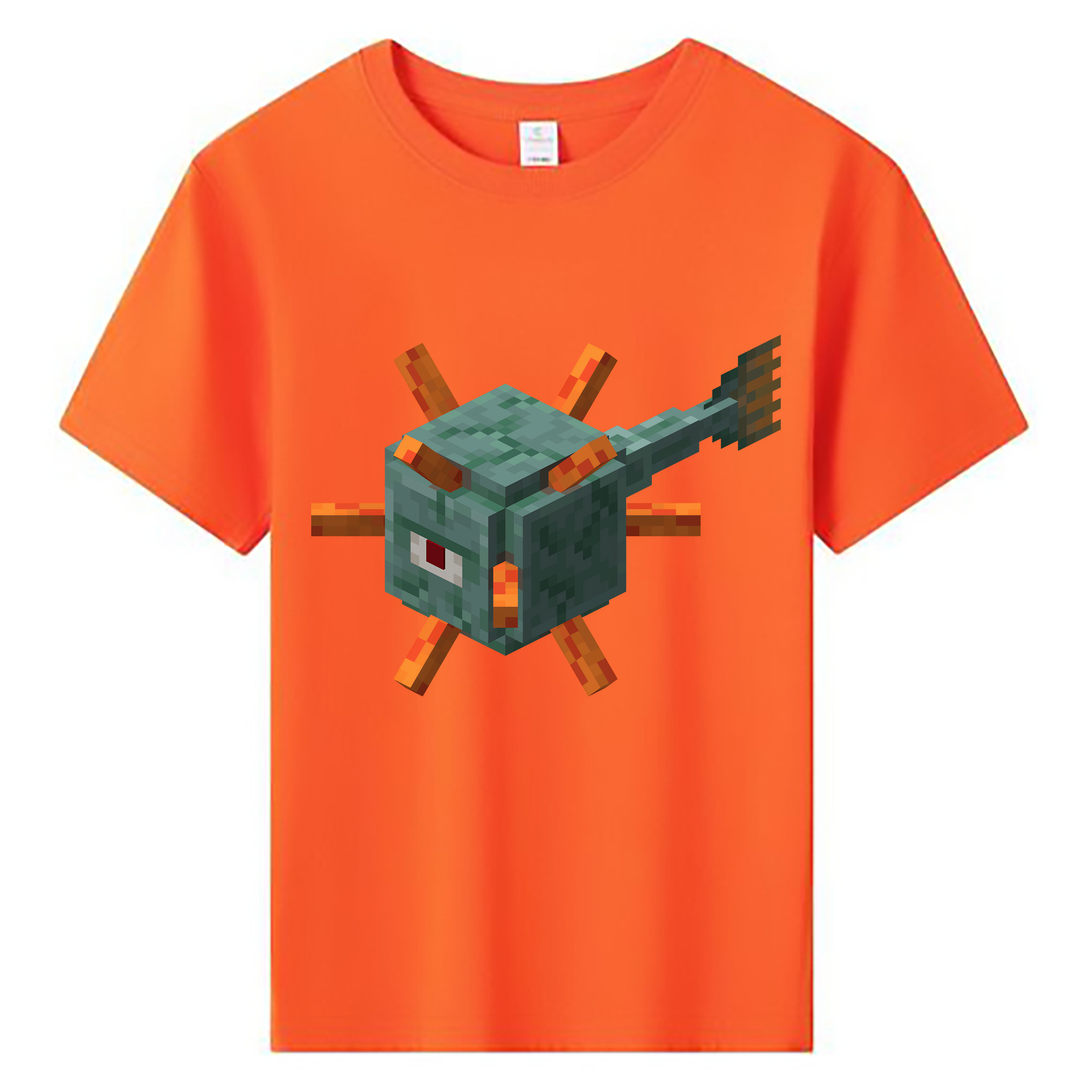 （画像用） マインクラフト ブロックの世界 Minecraft MC Block world 綿100％キッズTシャツ（フロントプリント）