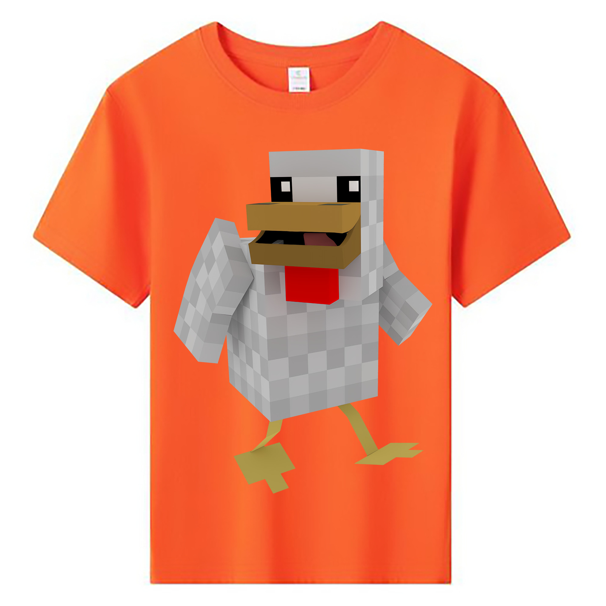 （画像用） マインクラフト ブロックの世界 Minecraft MC Block world 綿100％キッズTシャツ（フロントプリント）