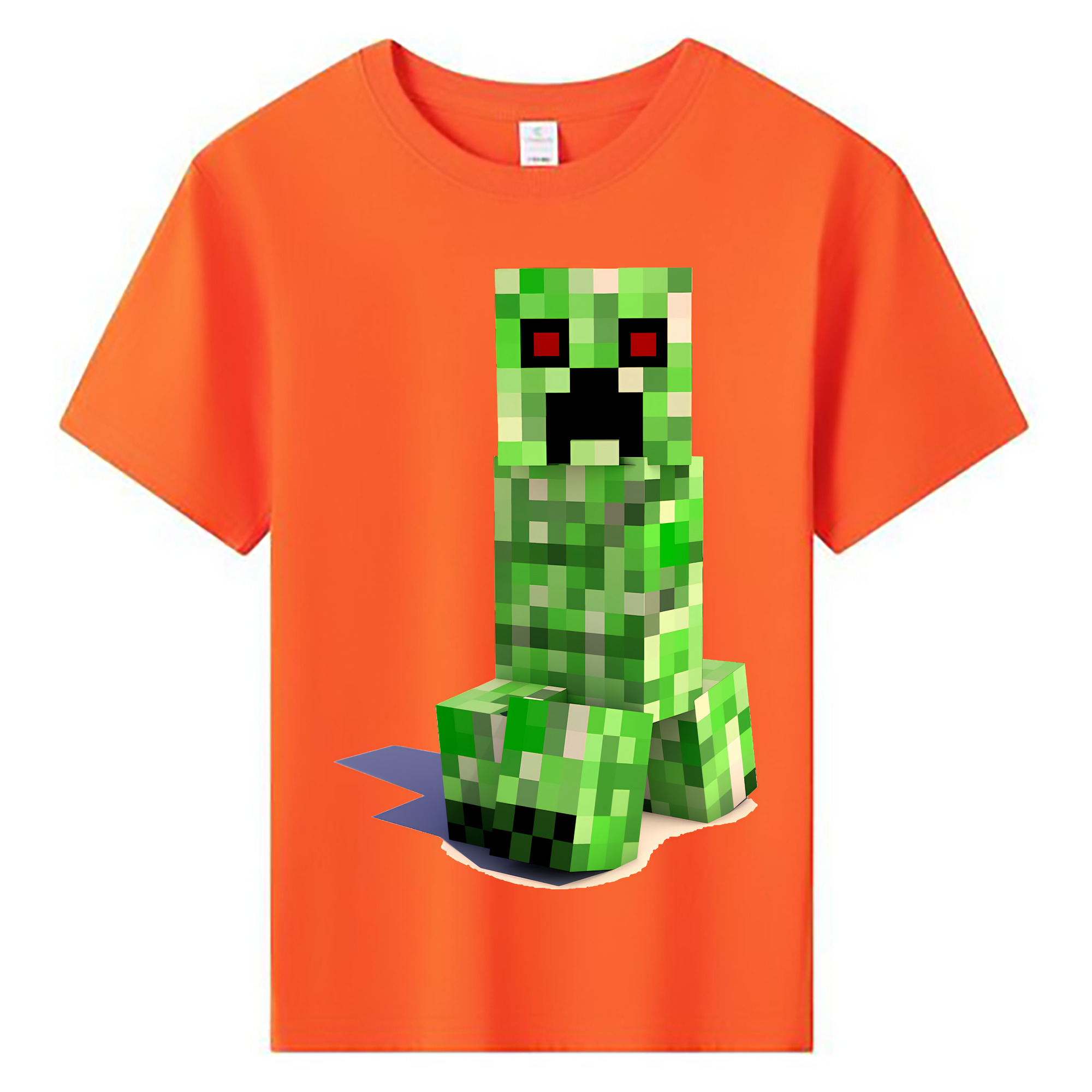 （画像用） マインクラフト ブロックの世界 Minecraft MC Block world 綿100％キッズTシャツ（フロントプリント）