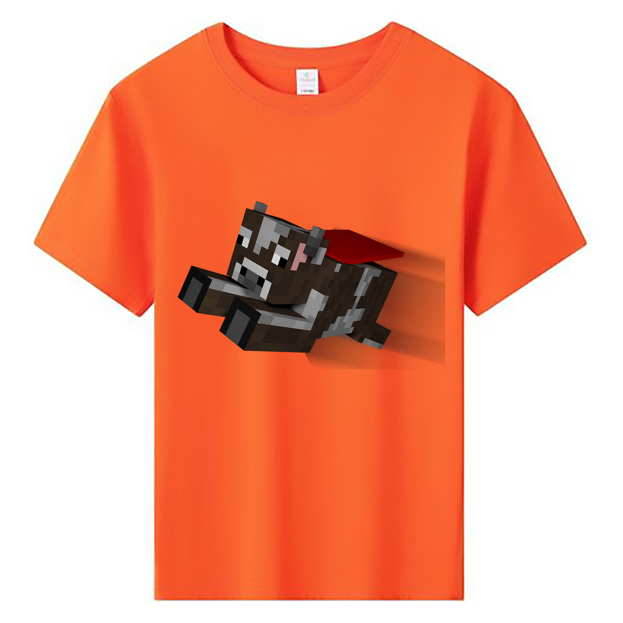 （画像用） マインクラフト ブロックの世界 Minecraft MC Block world 綿100％キッズTシャツ（フロントプリント）