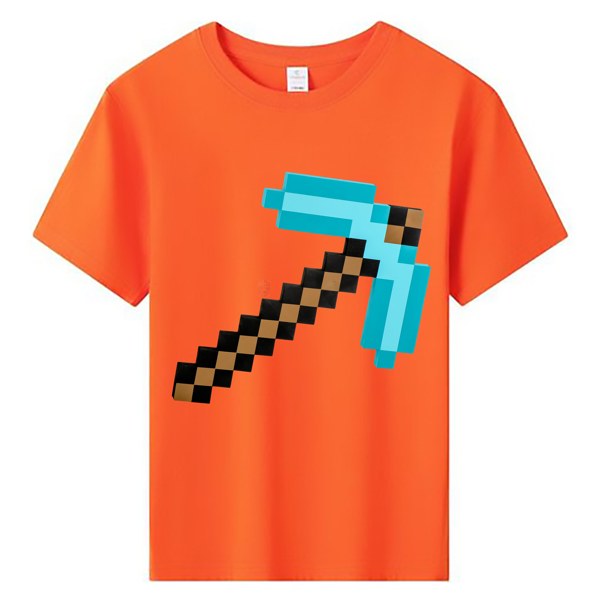 （画像用） マインクラフト ブロックの世界 Minecraft MC Block world 綿100％キッズTシャツ（フロントプリント）