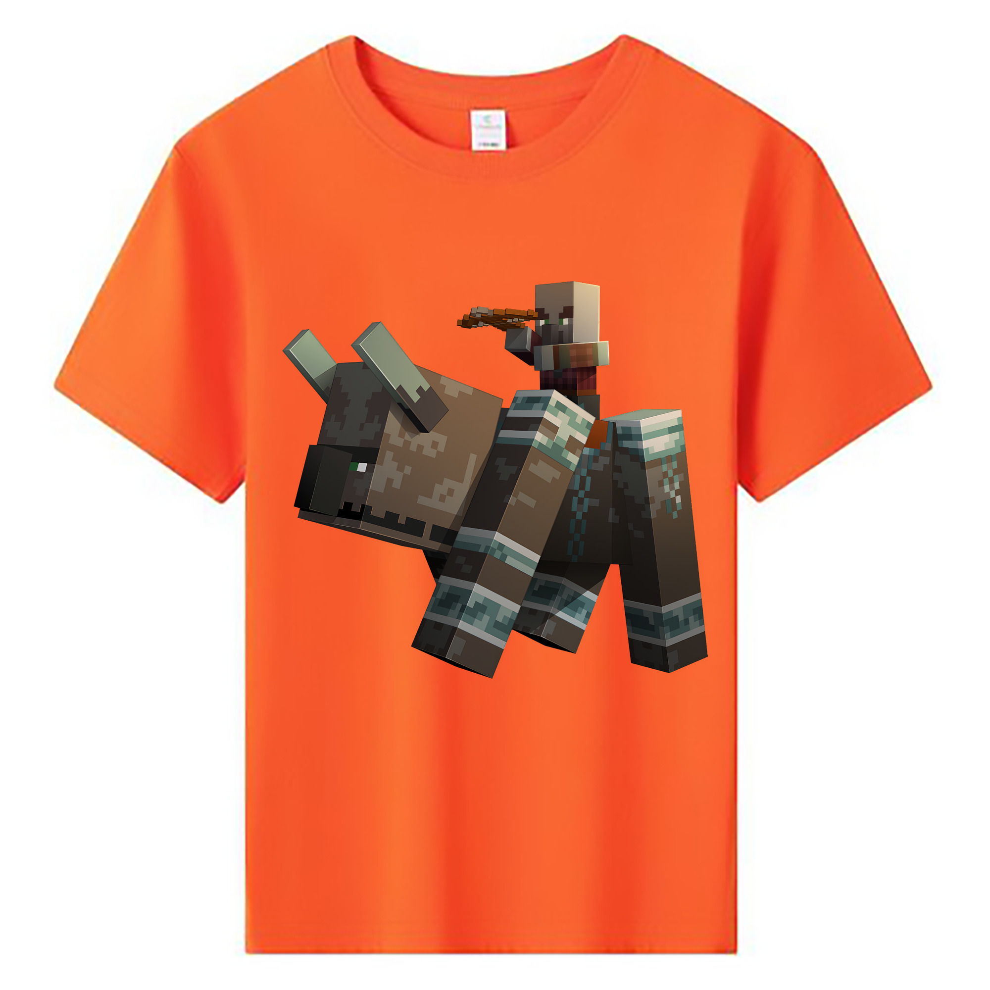（画像用） マインクラフト ブロックの世界 Minecraft MC Block world 綿100％キッズTシャツ（フロントプリント）