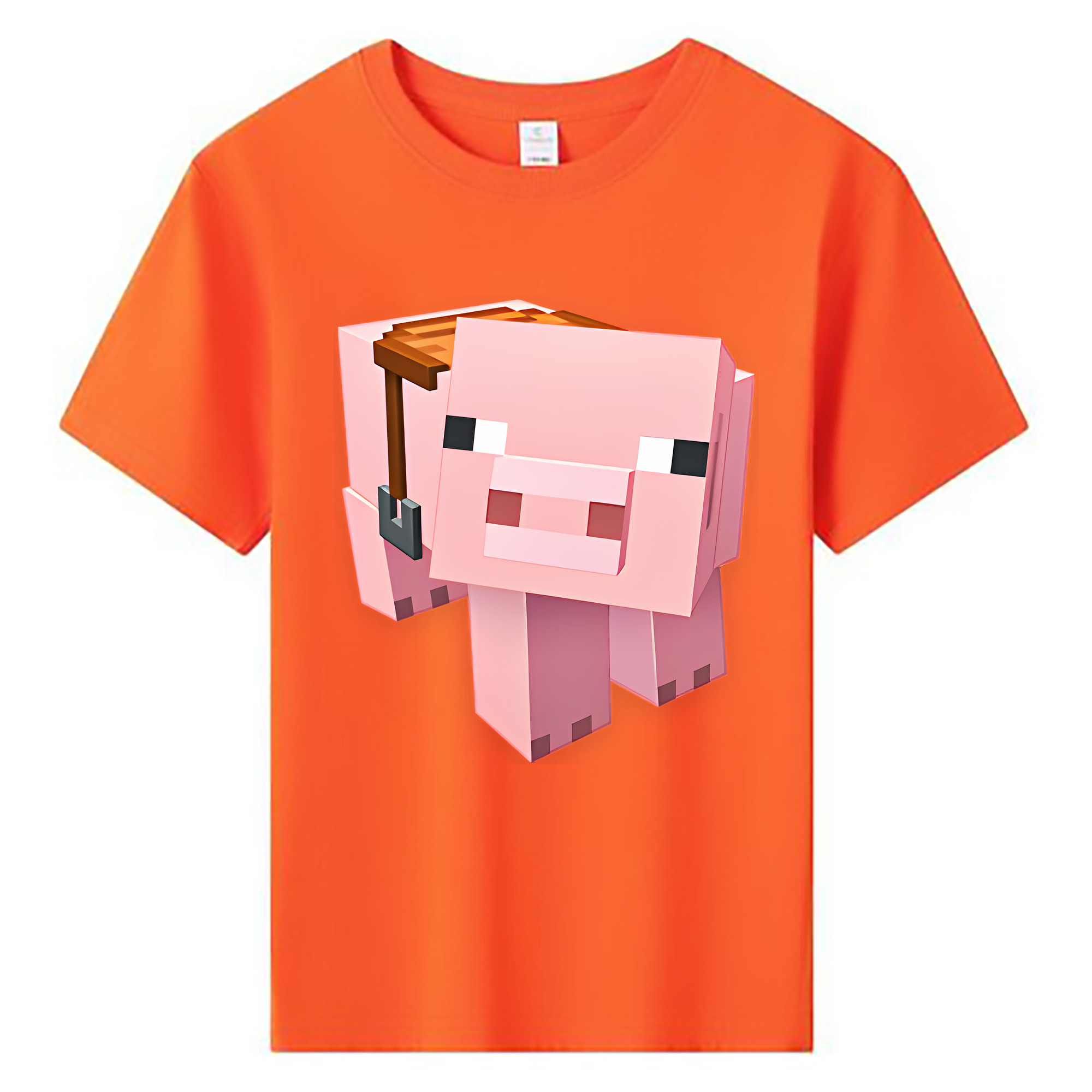 （画像用） マインクラフト ブロックの世界 Minecraft MC Block world 綿100％キッズTシャツ（フロントプリント）