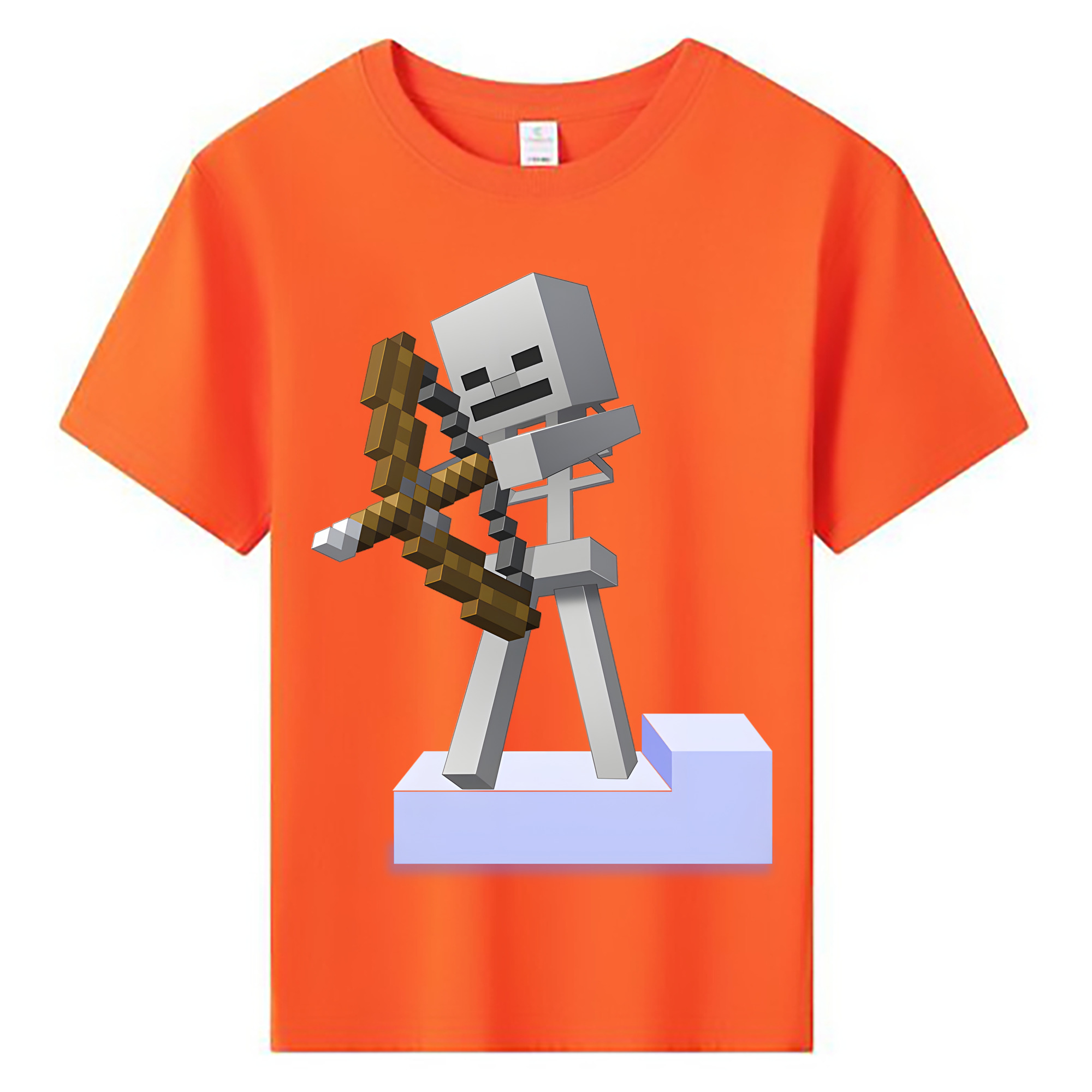 （画像用） マインクラフト ブロックの世界 Minecraft MC Block world 綿100％キッズTシャツ（フロントプリント）