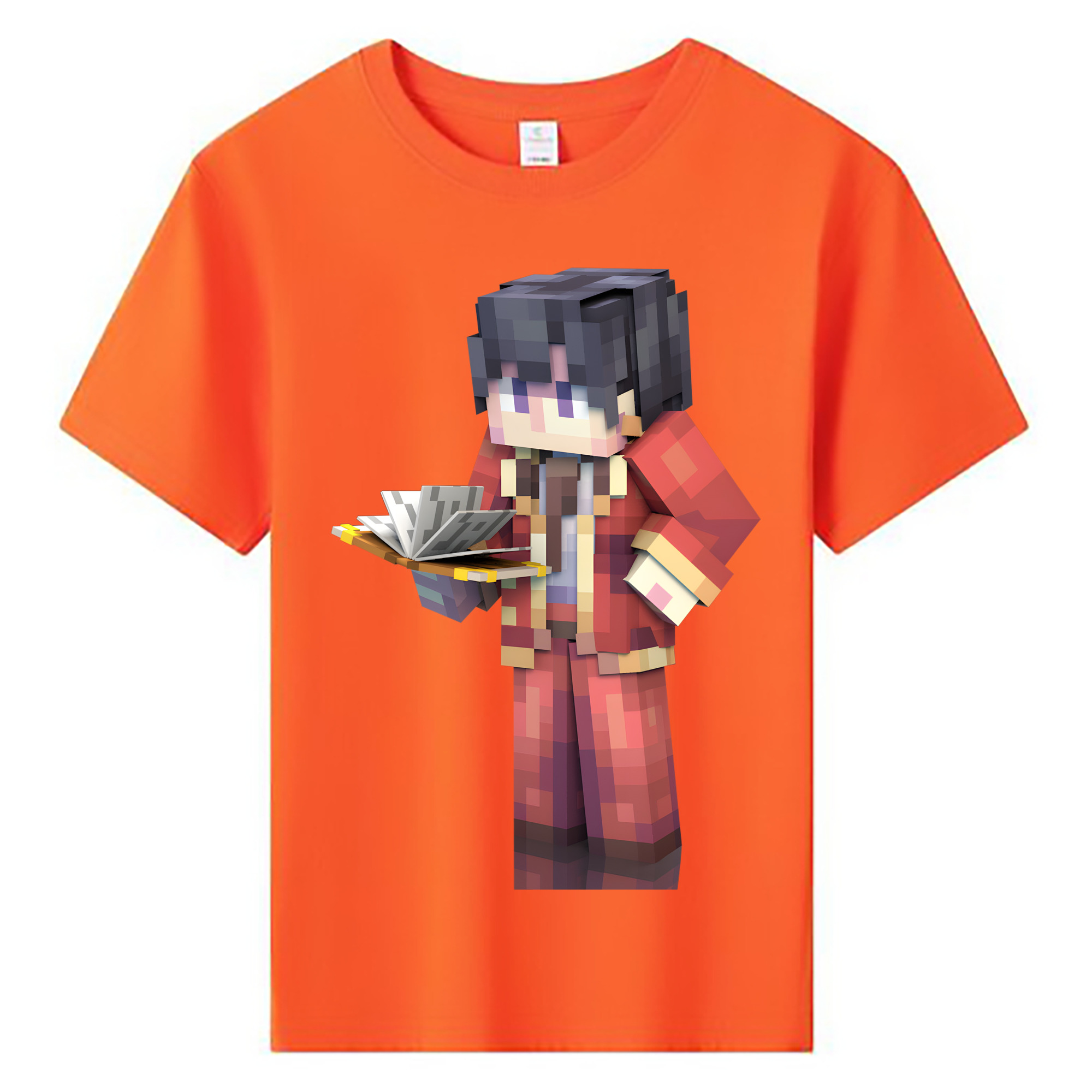 （画像用） マインクラフト ブロックの世界 Minecraft MC Block world 綿100％キッズTシャツ（フロントプリント）