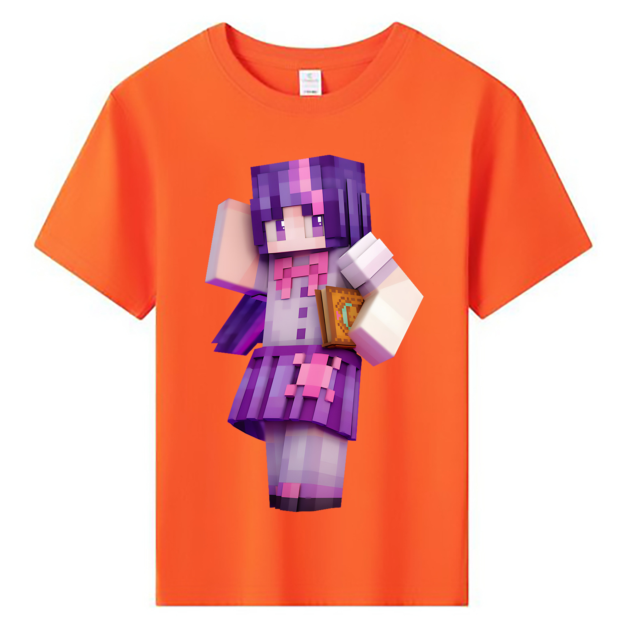 （画像用） マインクラフト ブロックの世界 Minecraft MC Block world 綿100％キッズTシャツ（フロントプリント）