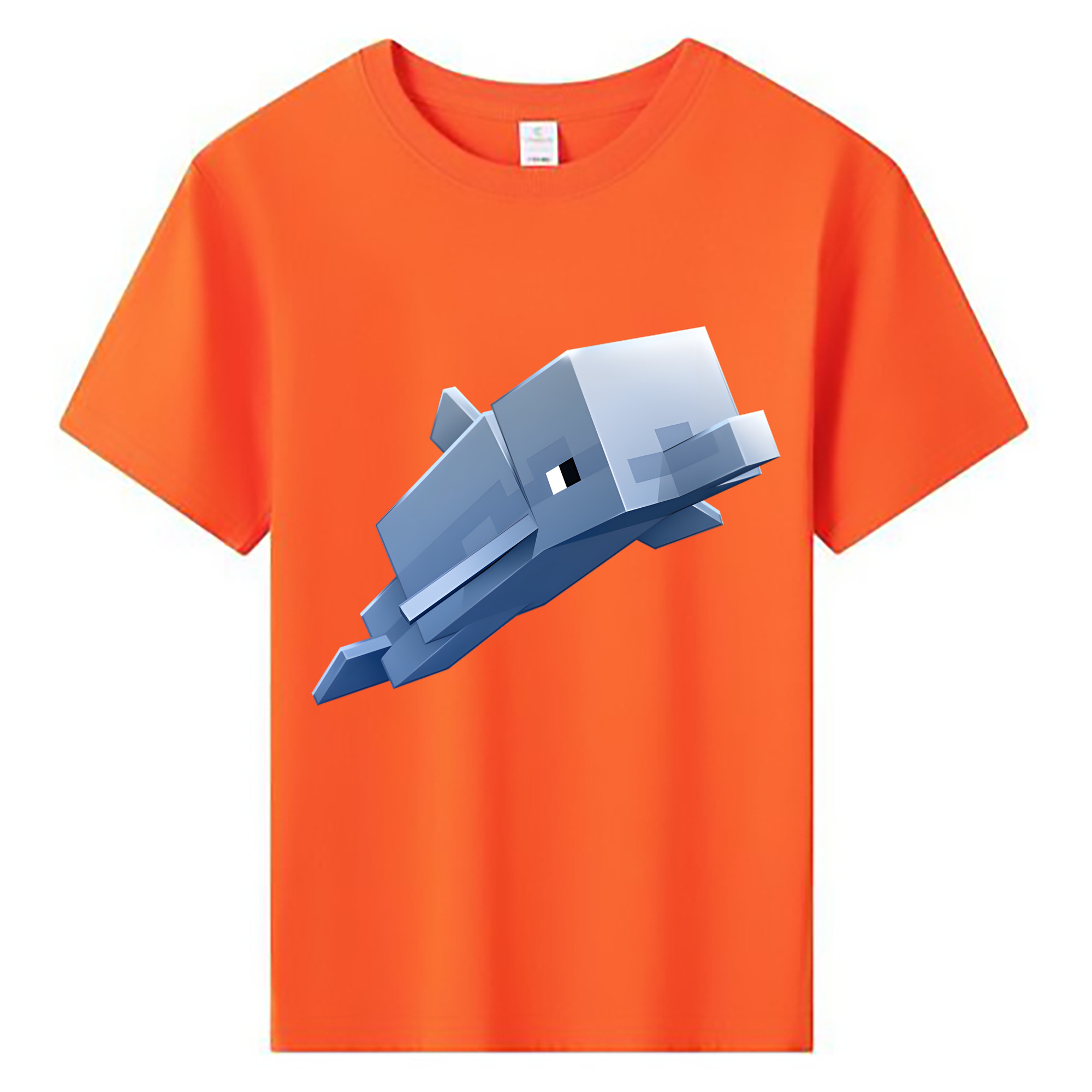 （画像用） マインクラフト ブロックの世界 Minecraft MC Block world 綿100％キッズTシャツ（フロントプリント）