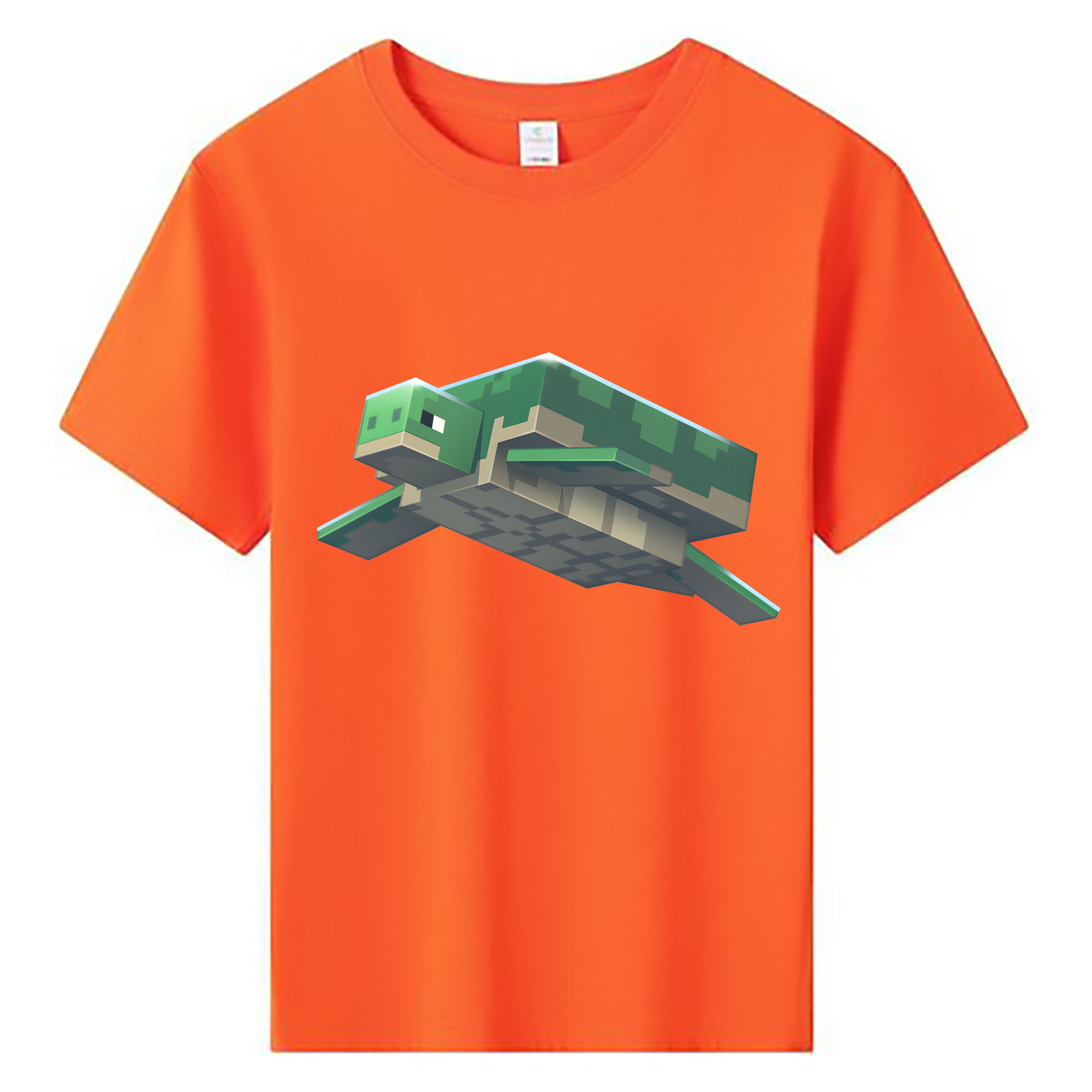 （画像用） マインクラフト ブロックの世界 Minecraft MC Block world 綿100％キッズTシャツ（フロントプリント）