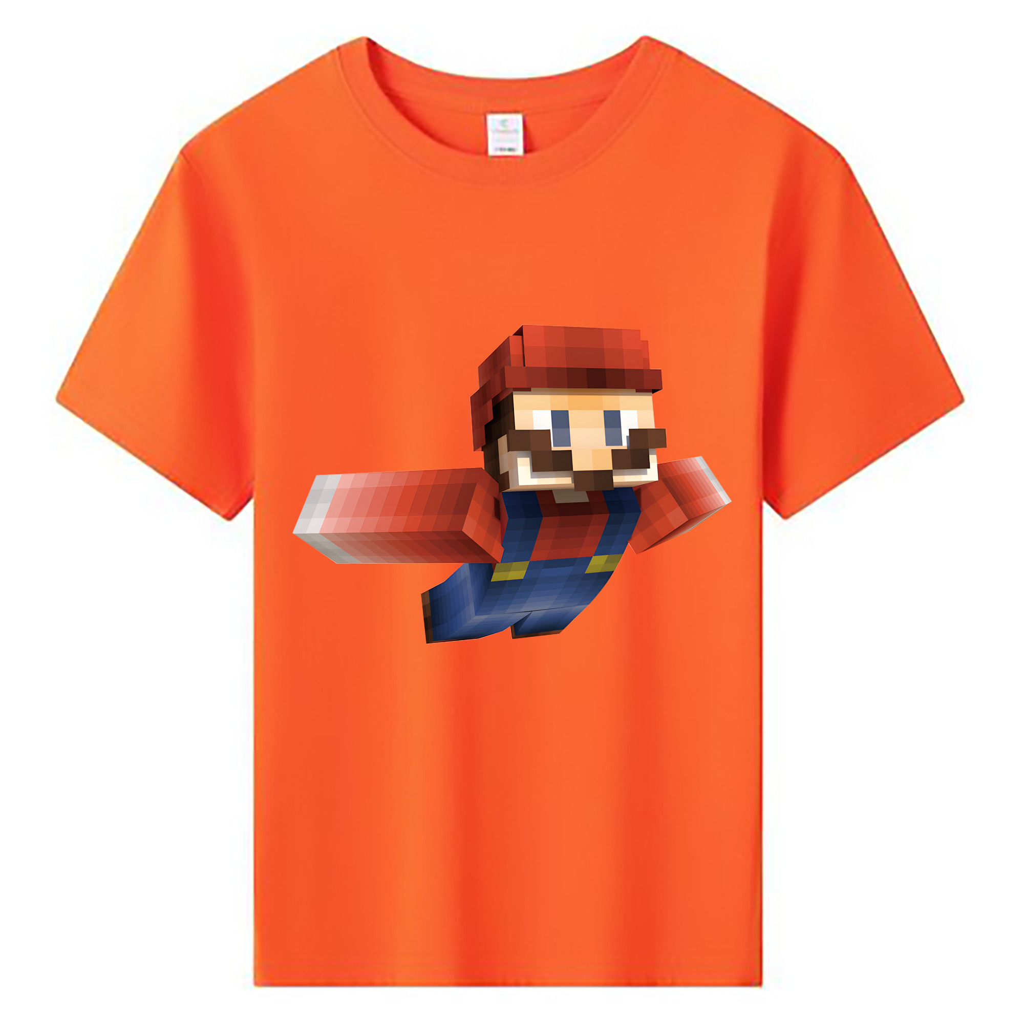 （画像用） マインクラフト ブロックの世界 Minecraft MC Block world 綿100％キッズTシャツ（フロントプリント）