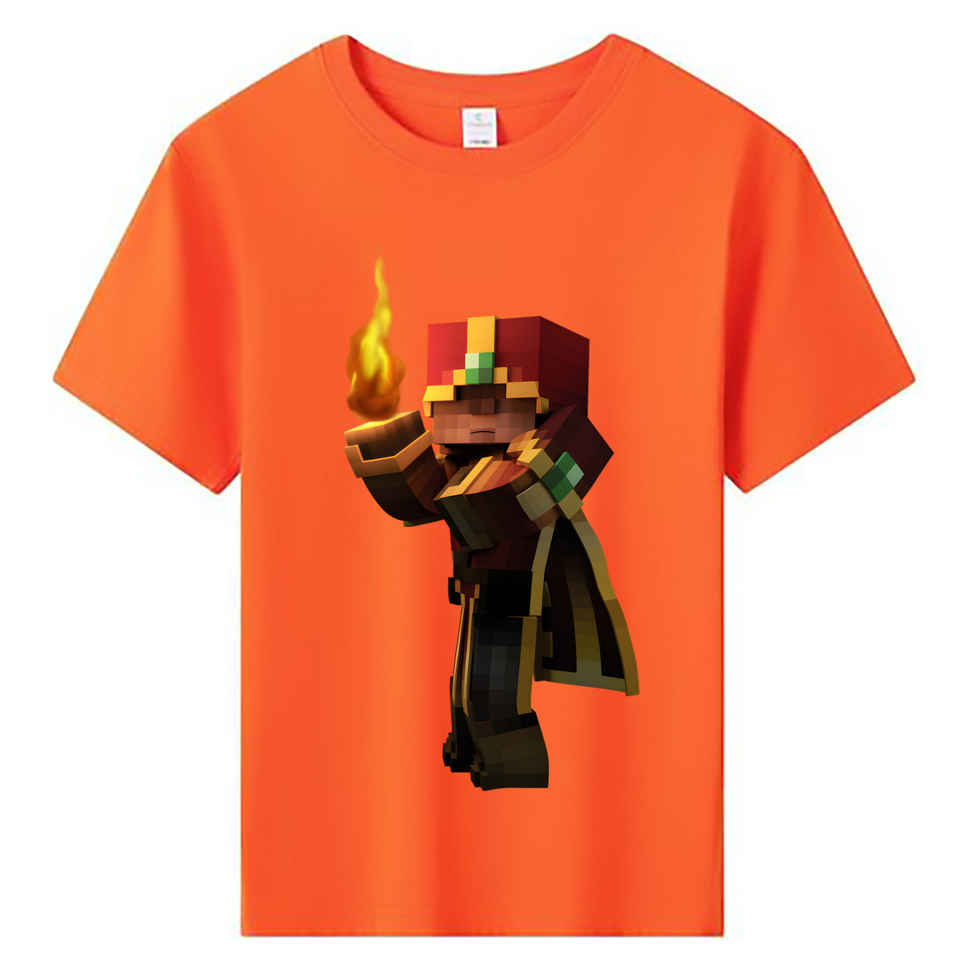 （画像用） マインクラフト ブロックの世界 Minecraft MC Block world 綿100％キッズTシャツ（フロントプリント）