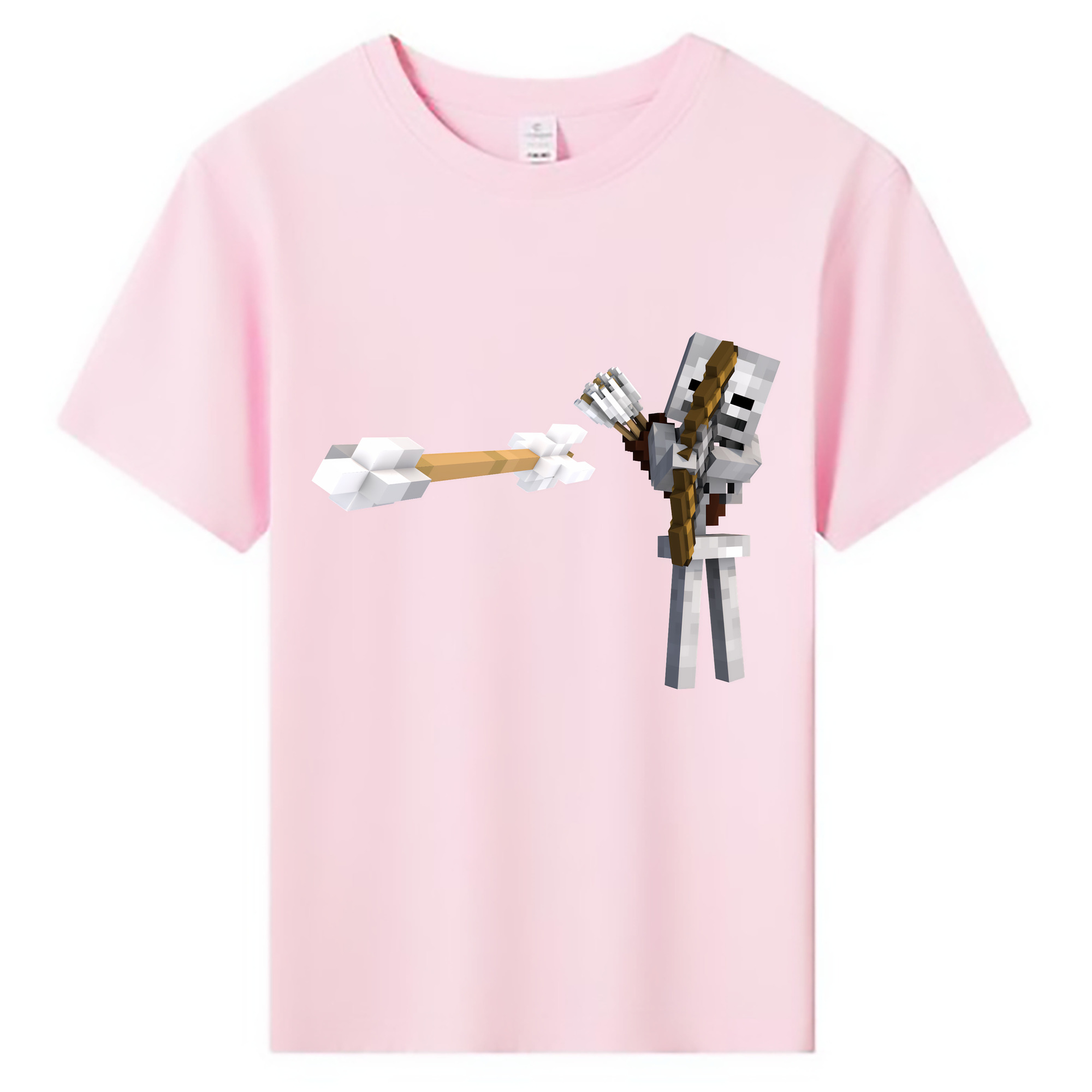 （画像用） マインクラフト ブロックの世界 Minecraft MC Block world 綿100％キッズTシャツ（フロントプリント）