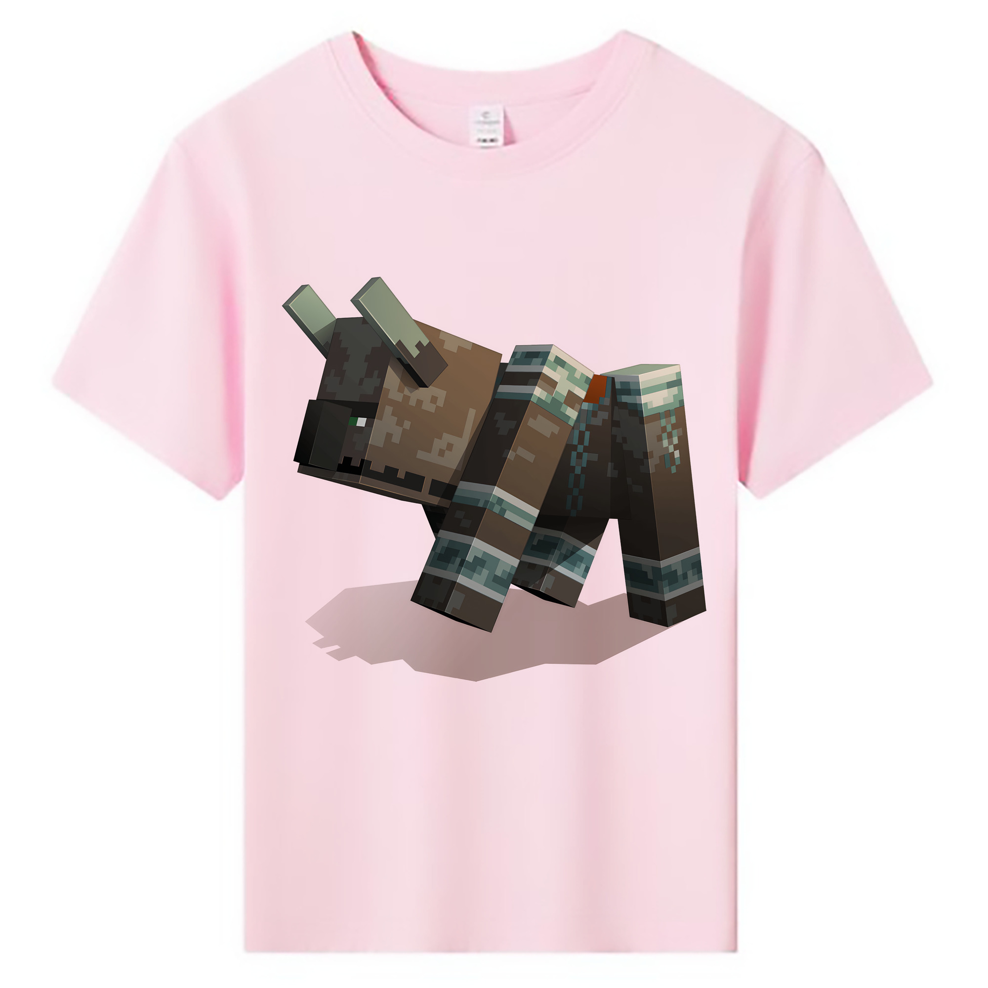 （画像用） マインクラフト ブロックの世界 Minecraft MC Block world 綿100％キッズTシャツ（フロントプリント）