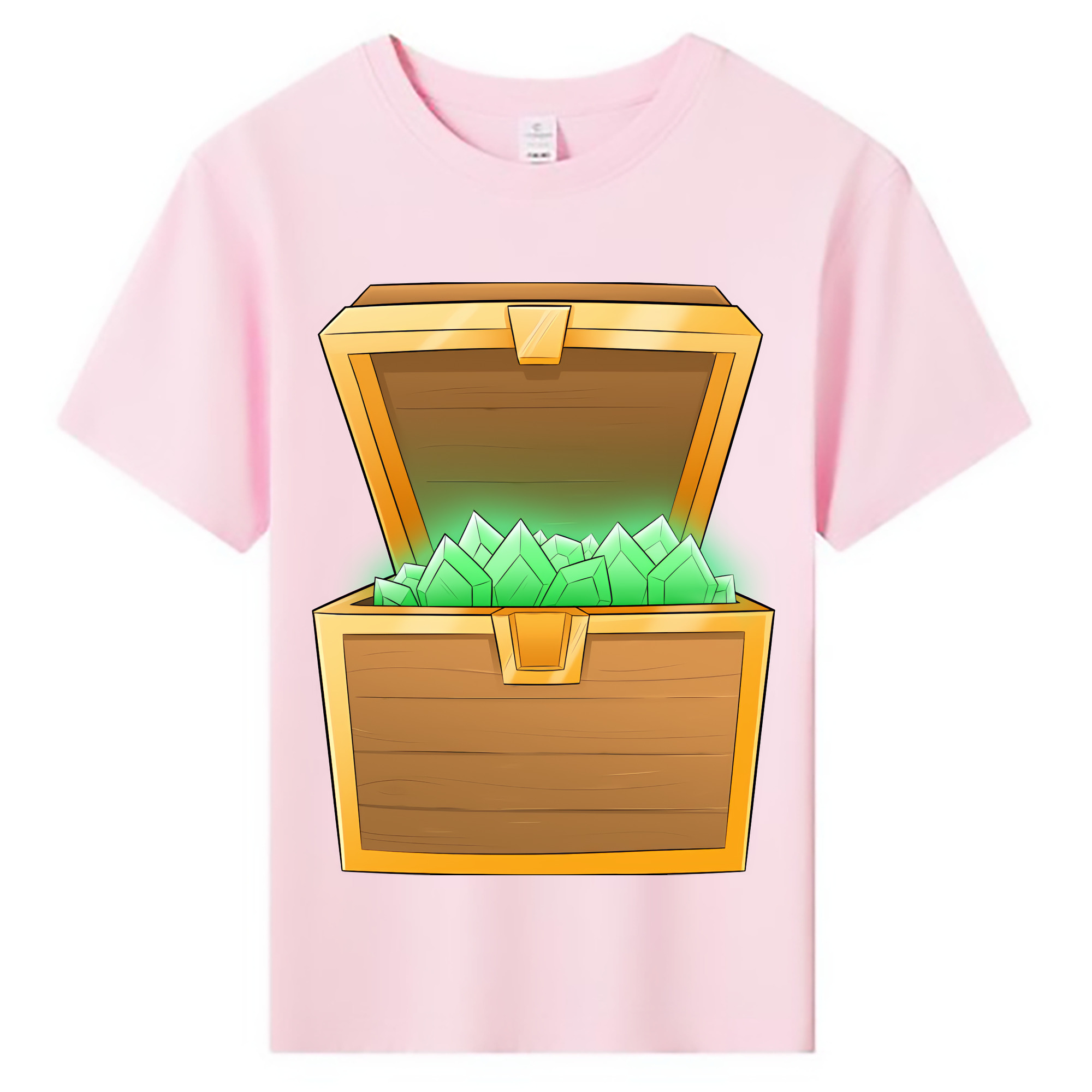 （画像用） マインクラフト ブロックの世界 Minecraft MC Block world 綿100％キッズTシャツ（フロントプリント）