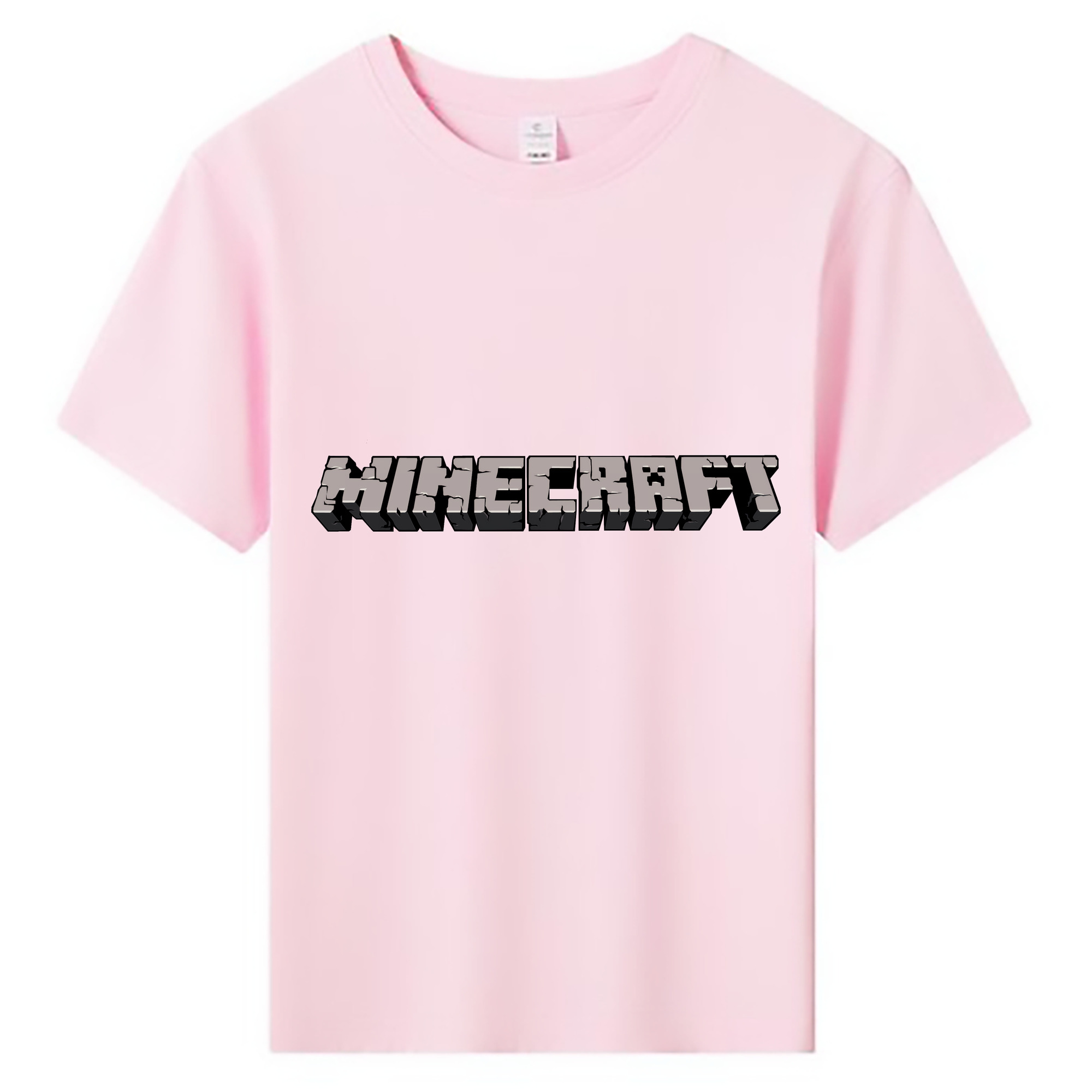 （画像用） マインクラフト ブロックの世界 Minecraft MC Block world 綿100％キッズTシャツ（フロントプリント）