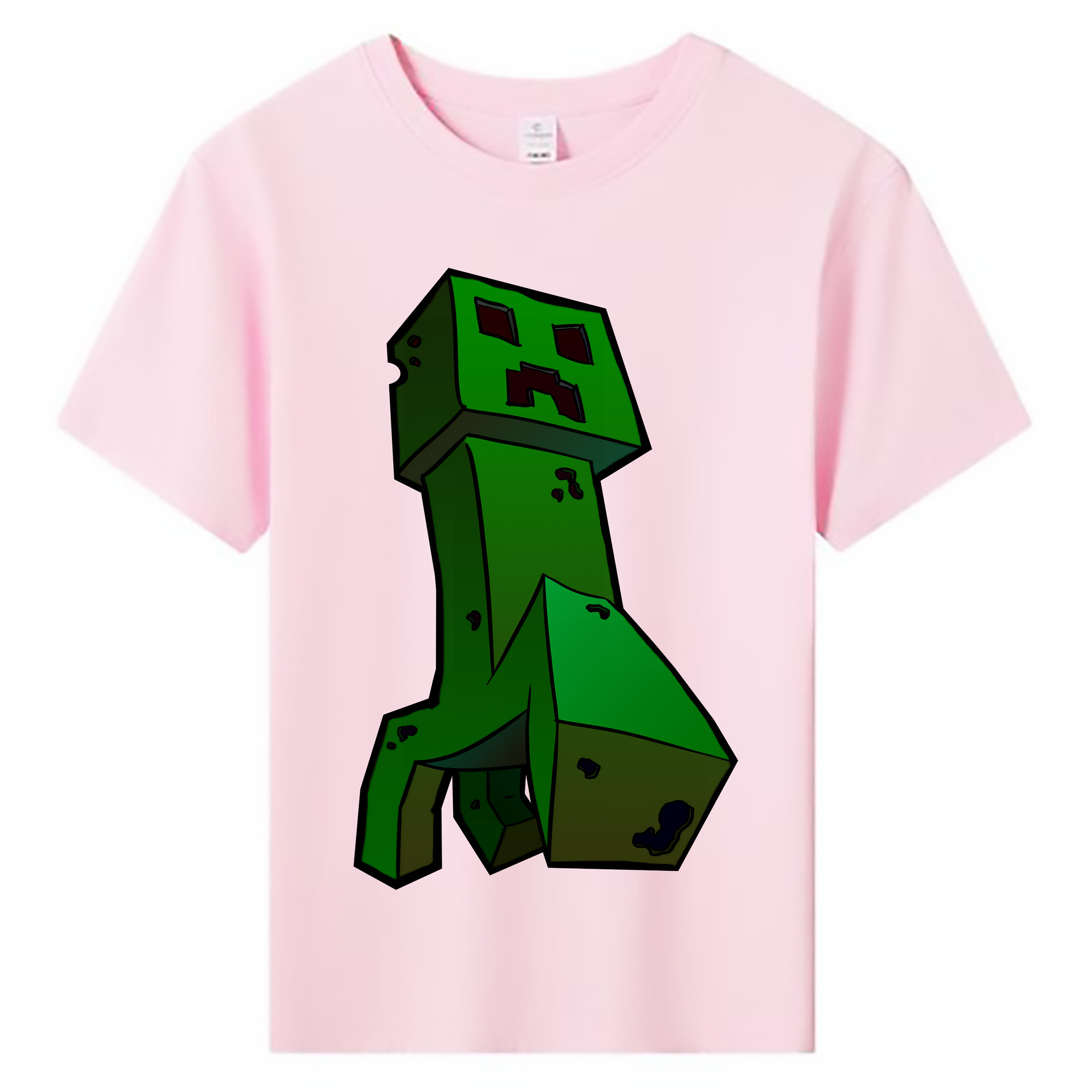 （画像用） マインクラフト ブロックの世界 Minecraft MC Block world 綿100％キッズTシャツ（フロントプリント）