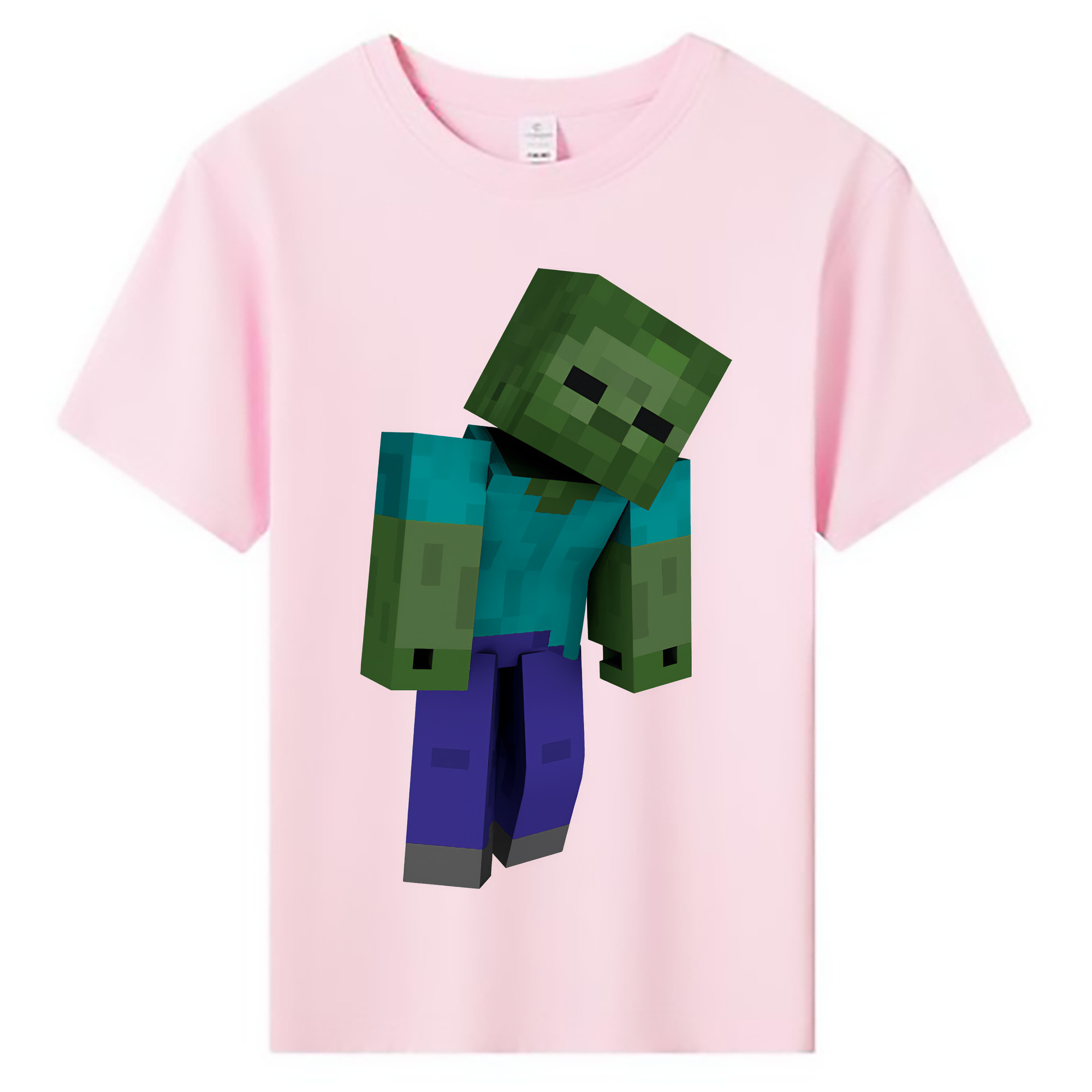 （画像用） マインクラフト ブロックの世界 Minecraft MC Block world 綿100％キッズTシャツ（フロントプリント）