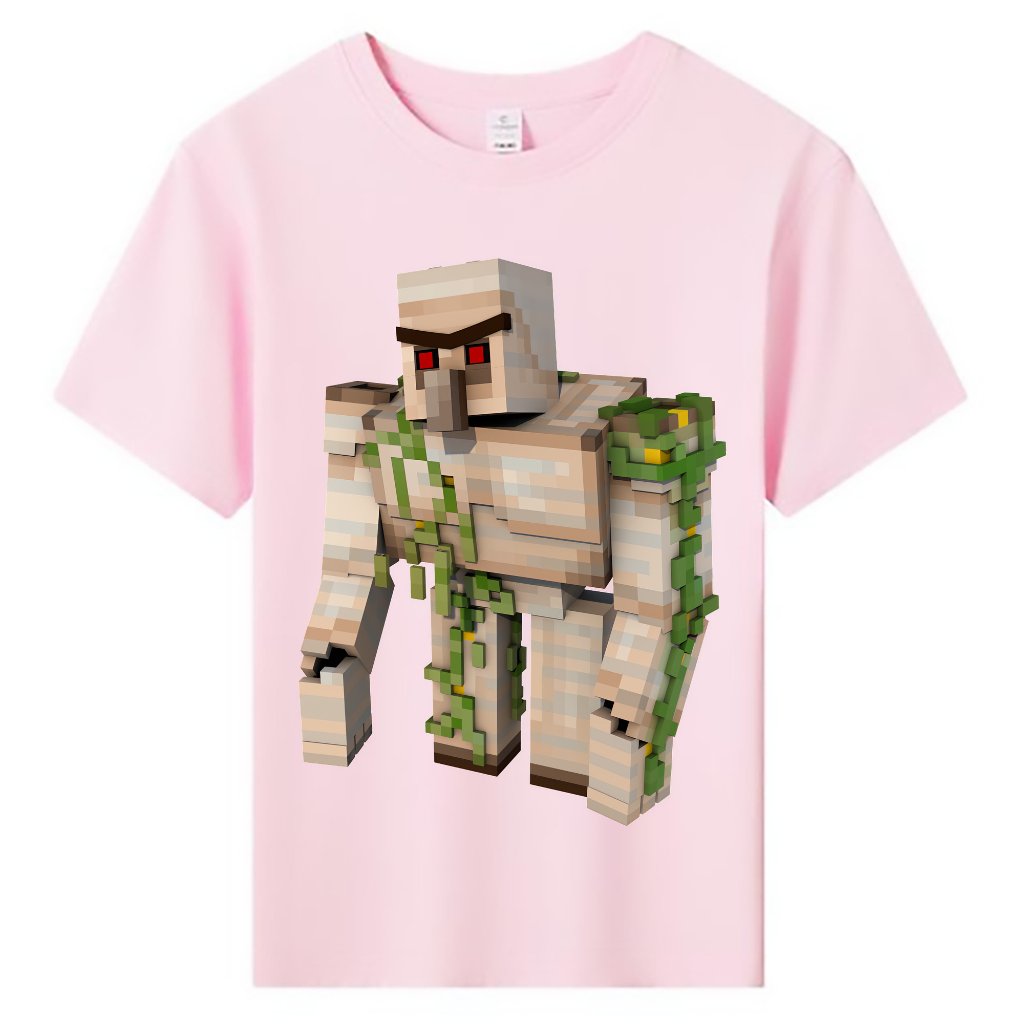 （画像用） マインクラフト ブロックの世界 Minecraft MC Block world 綿100％キッズTシャツ（フロントプリント）