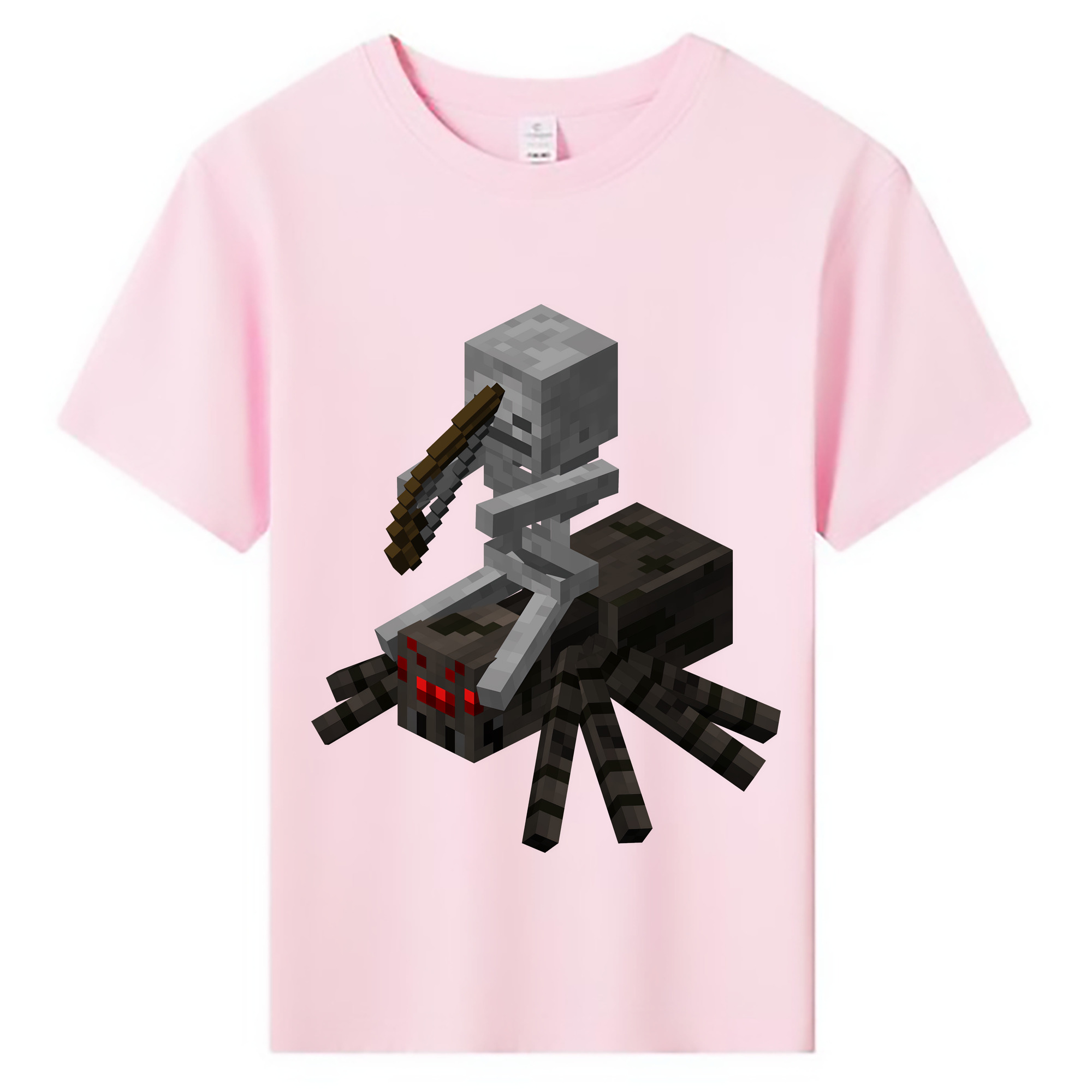（画像用） マインクラフト ブロックの世界 Minecraft MC Block world 綿100％キッズTシャツ（フロントプリント）