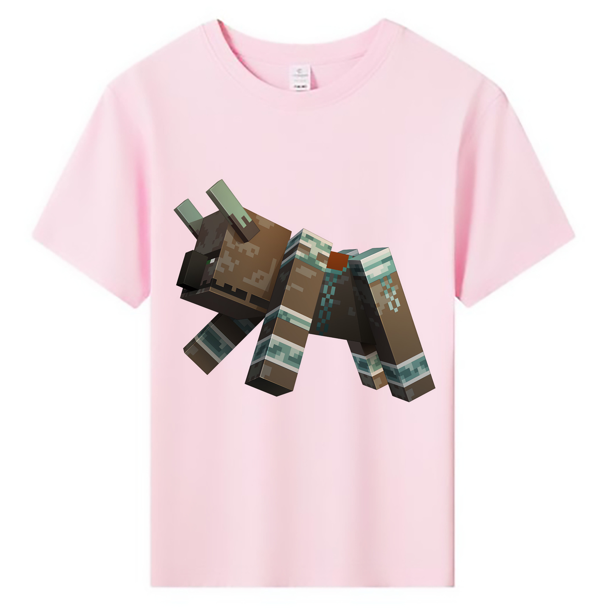 （画像用） マインクラフト ブロックの世界 Minecraft MC Block world 綿100％キッズTシャツ（フロントプリント）