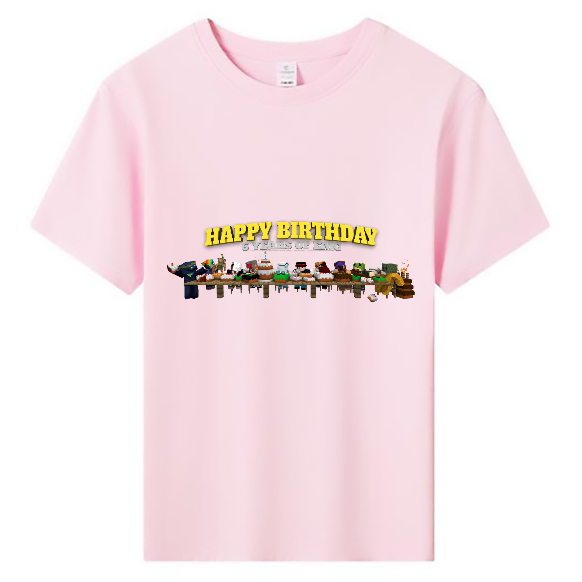 （画像用） マインクラフト ブロックの世界 Minecraft MC Block world 綿100％キッズTシャツ（フロントプリント）