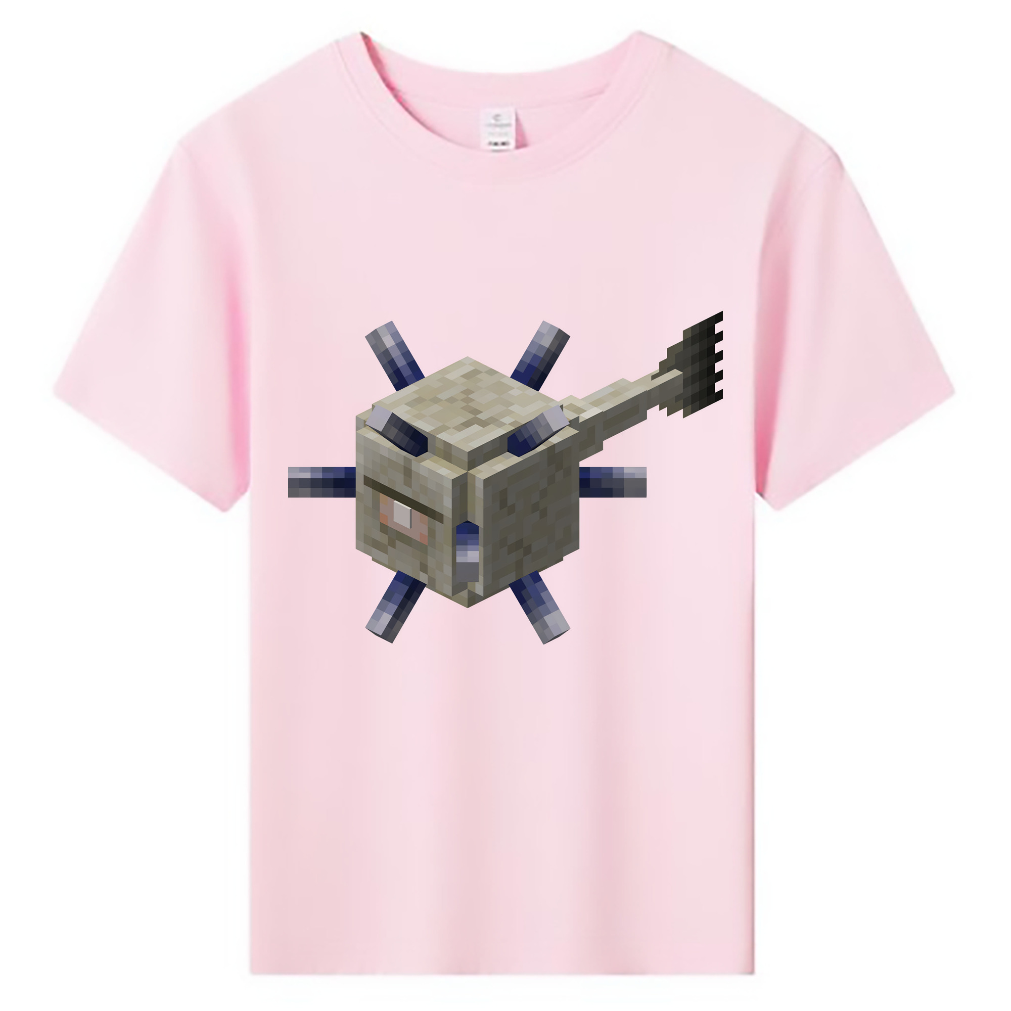 （画像用） マインクラフト ブロックの世界 Minecraft MC Block world 綿100％キッズTシャツ（フロントプリント）