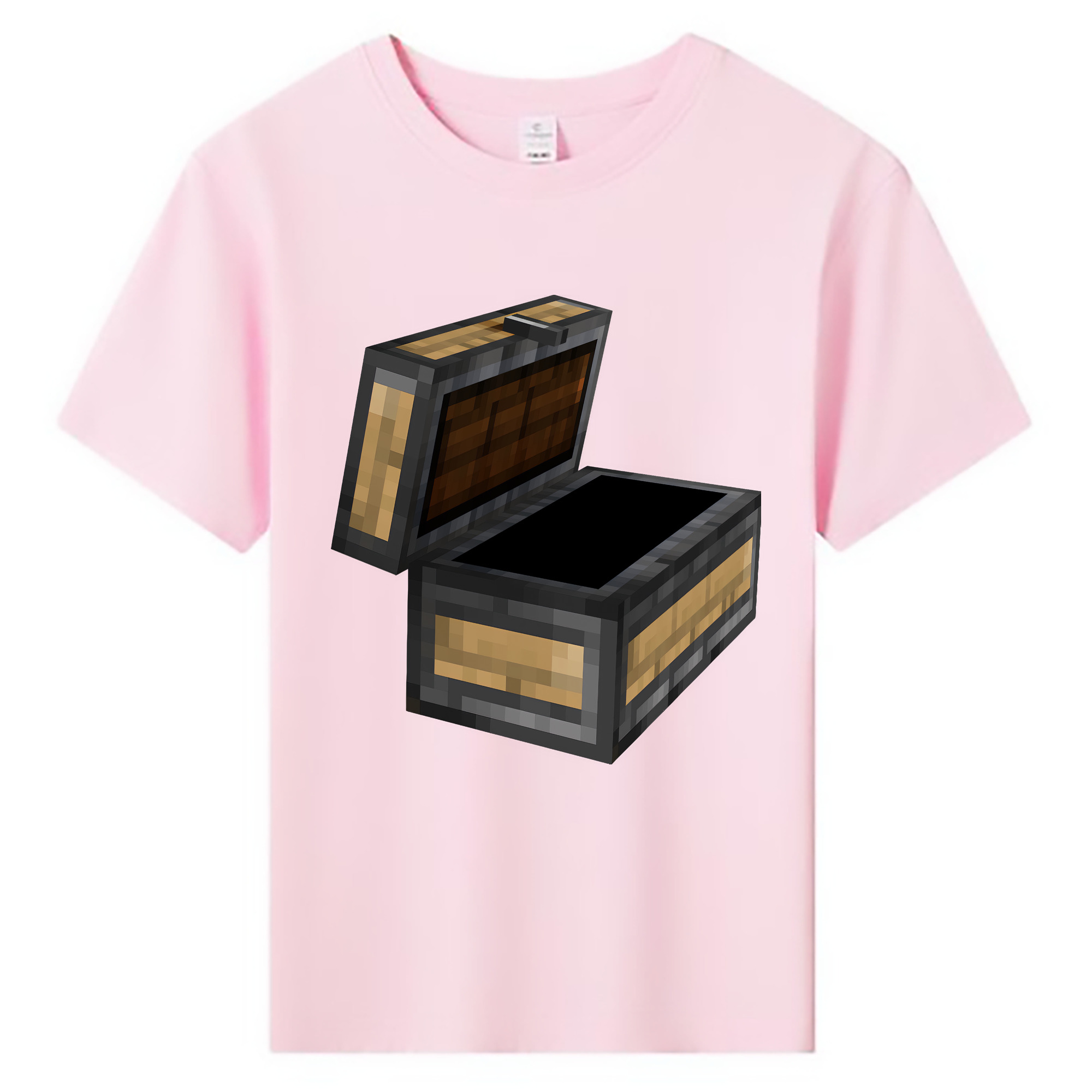 （画像用） マインクラフト ブロックの世界 Minecraft MC Block world 綿100％キッズTシャツ（フロントプリント）