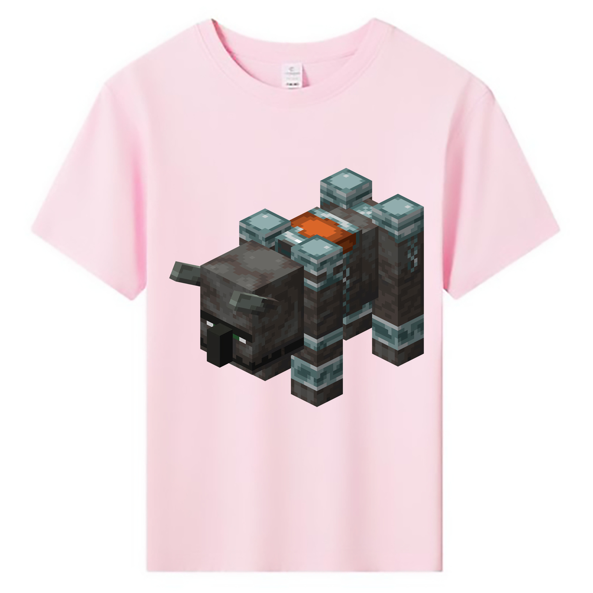 （画像用） マインクラフト ブロックの世界 Minecraft MC Block world 綿100％キッズTシャツ（フロントプリント）