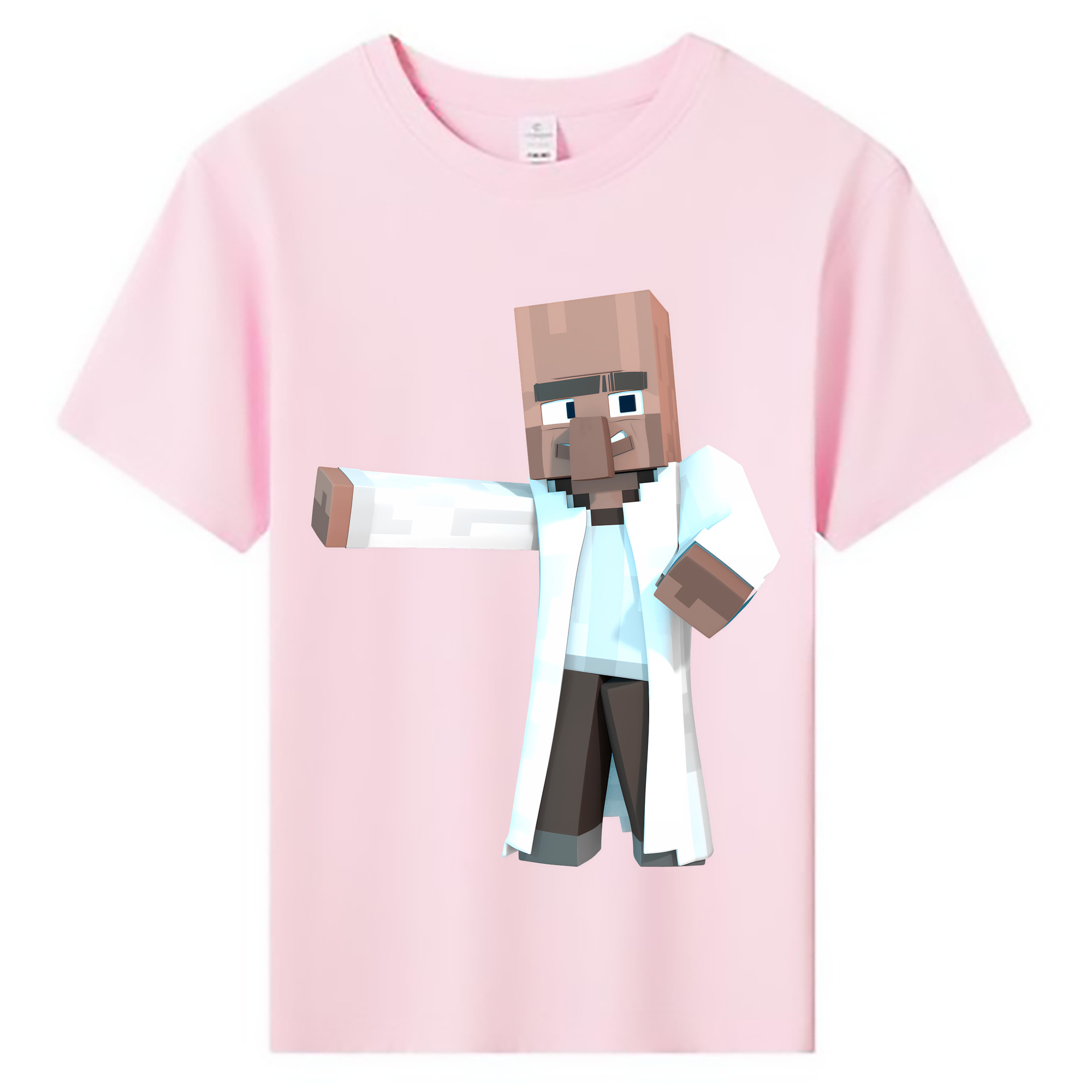 （画像用） マインクラフト ブロックの世界 Minecraft MC Block world 綿100％キッズTシャツ（フロントプリント）