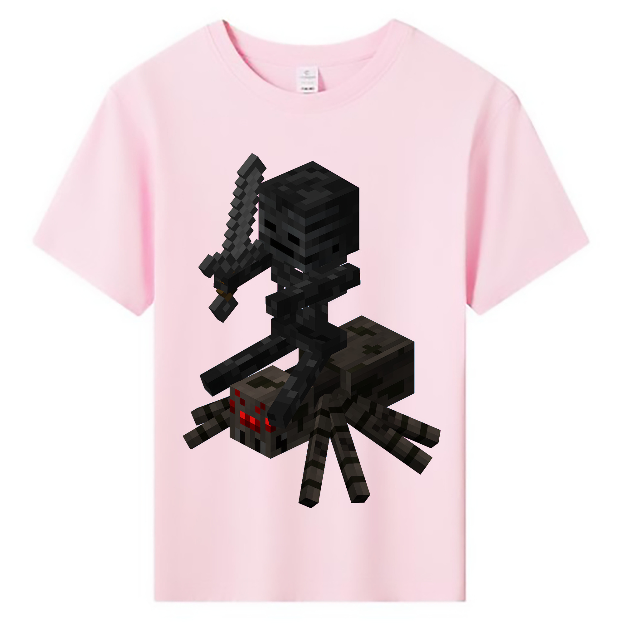 （画像用） マインクラフト ブロックの世界 Minecraft MC Block world 綿100％キッズTシャツ（フロントプリント）