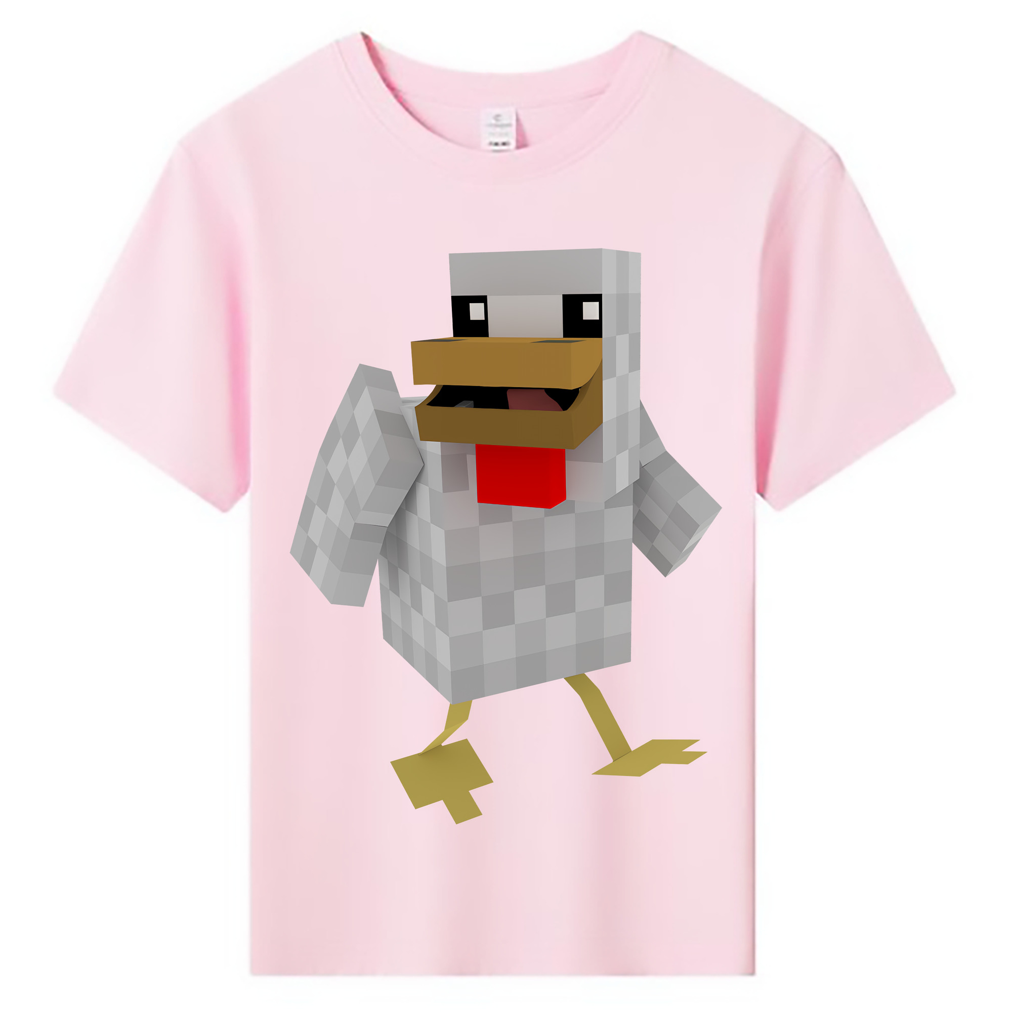 （画像用） マインクラフト ブロックの世界 Minecraft MC Block world 綿100％キッズTシャツ（フロントプリント）