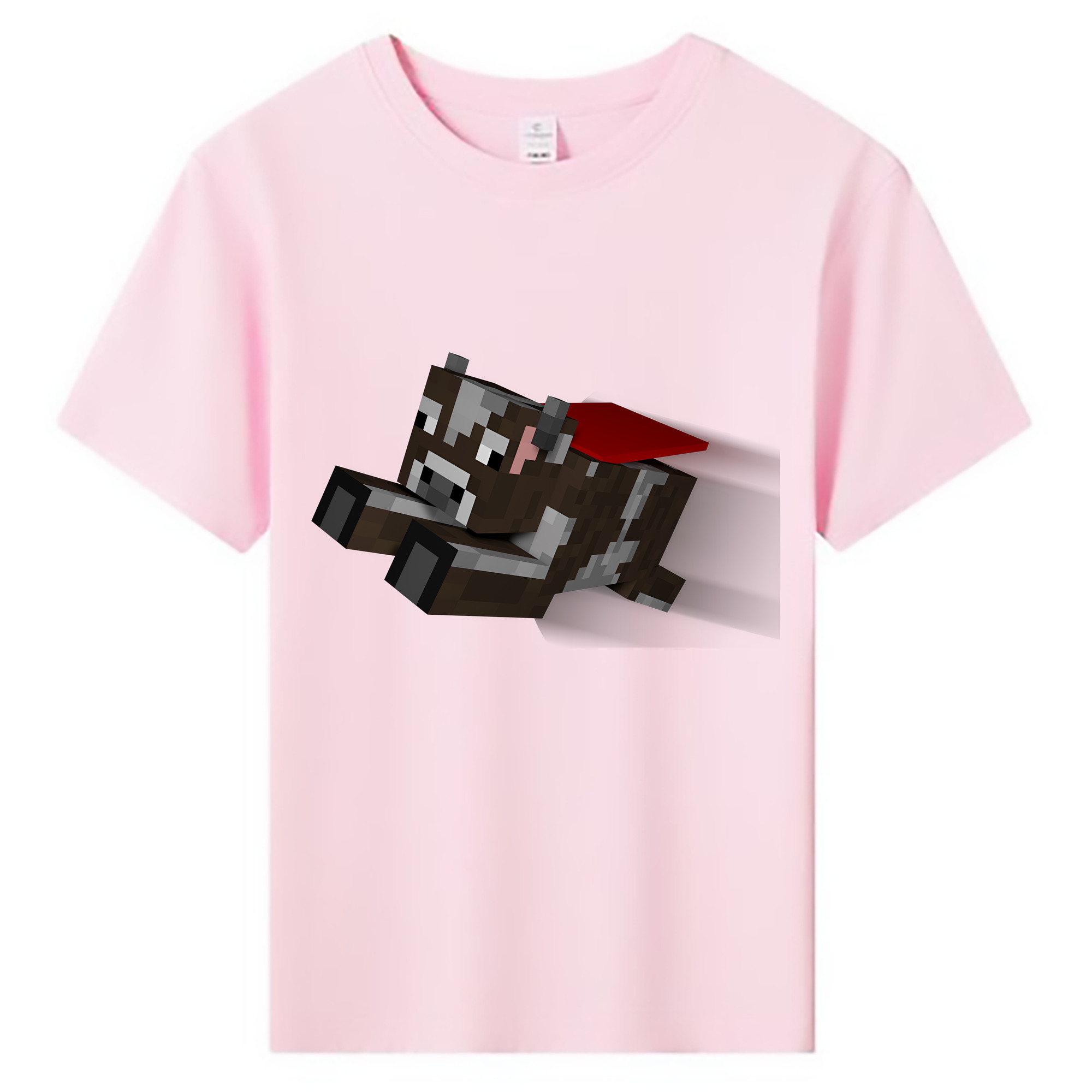 （画像用） マインクラフト ブロックの世界 Minecraft MC Block world 綿100％キッズTシャツ（フロントプリント）