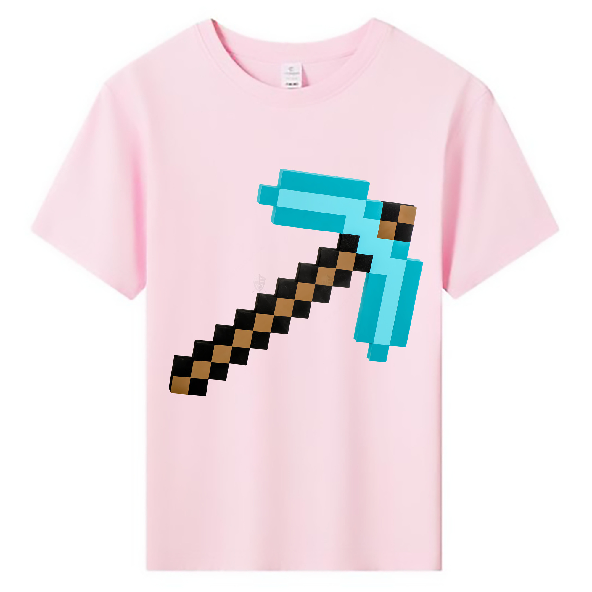 （画像用） マインクラフト ブロックの世界 Minecraft MC Block world 綿100％キッズTシャツ（フロントプリント）