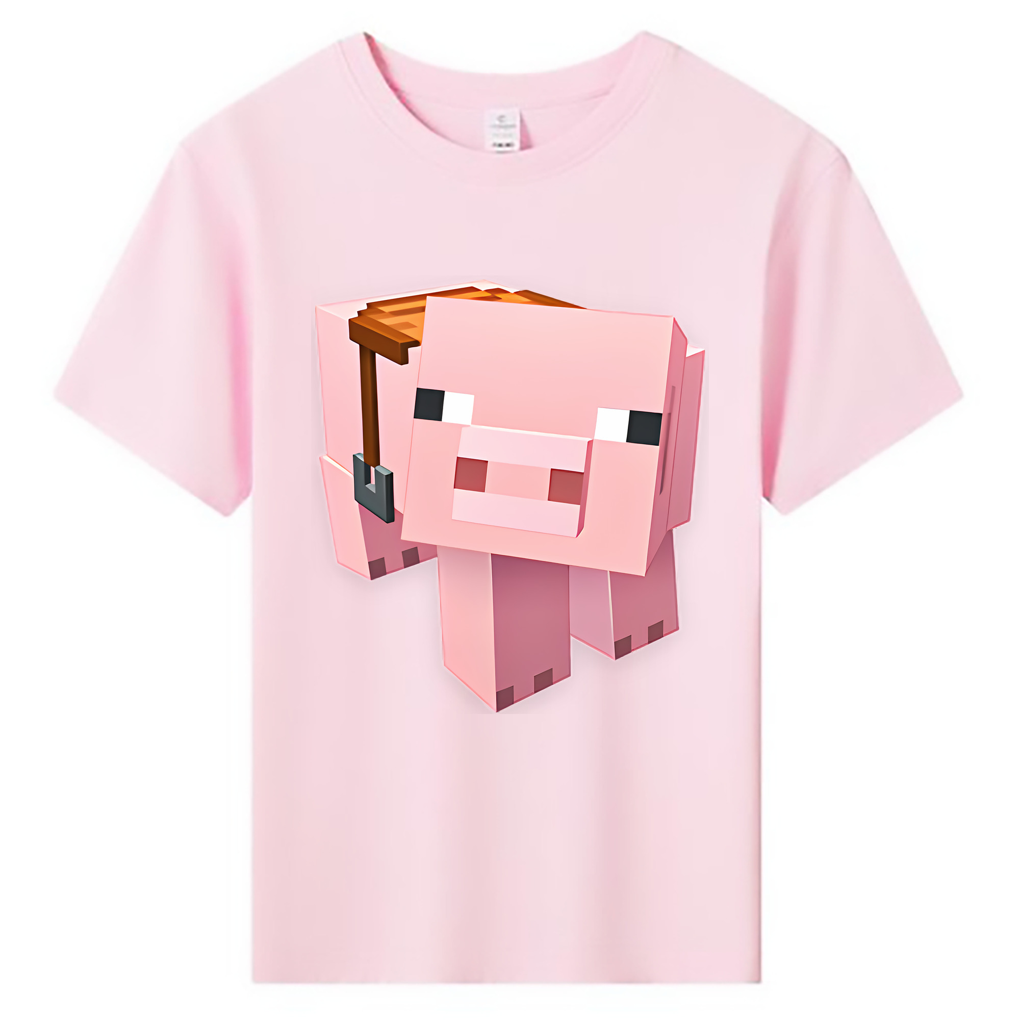 （画像用） マインクラフト ブロックの世界 Minecraft MC Block world 綿100％キッズTシャツ（フロントプリント）