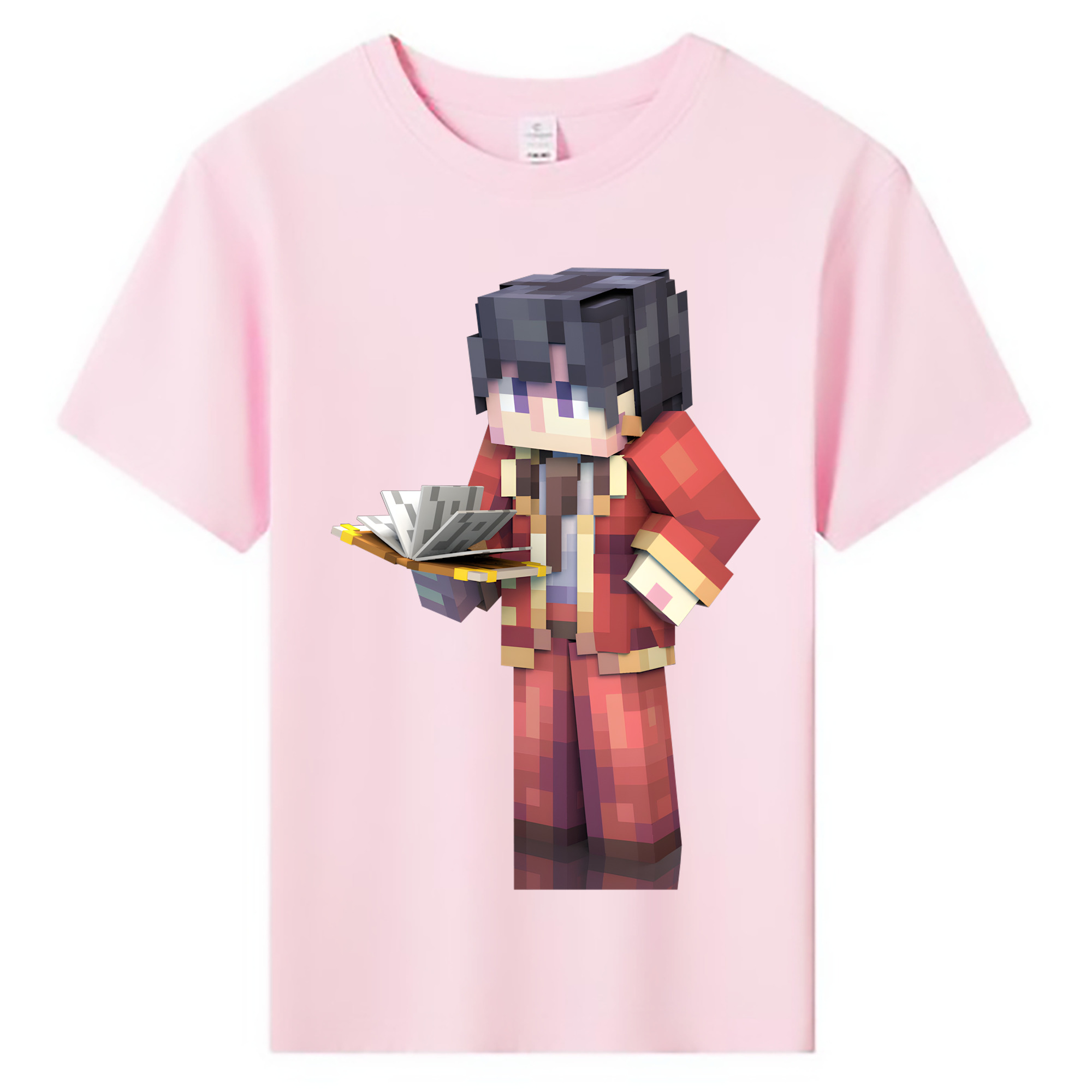 （画像用） マインクラフト ブロックの世界 Minecraft MC Block world 綿100％キッズTシャツ（フロントプリント）