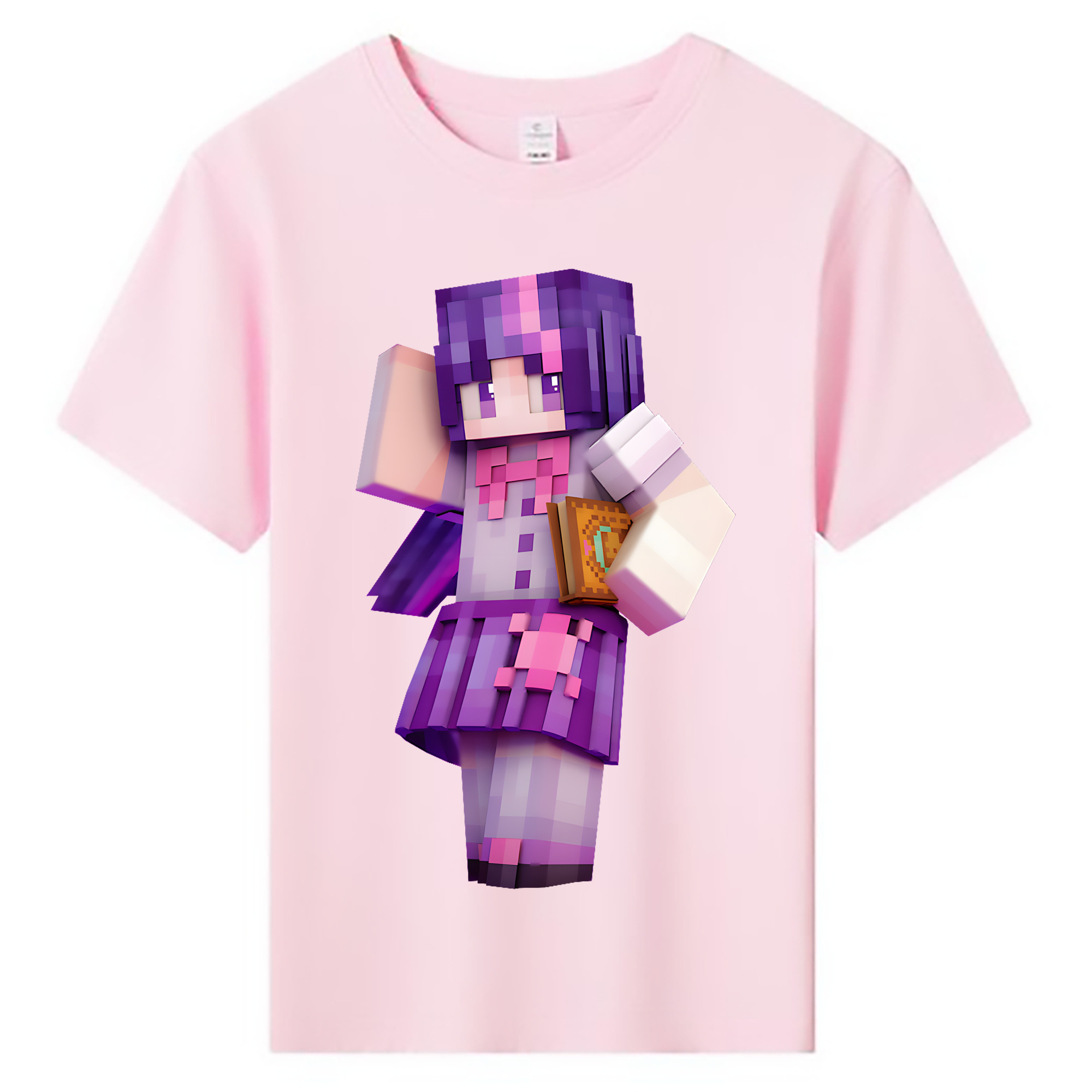（画像用） マインクラフト ブロックの世界 Minecraft MC Block world 綿100％キッズTシャツ（フロントプリント）